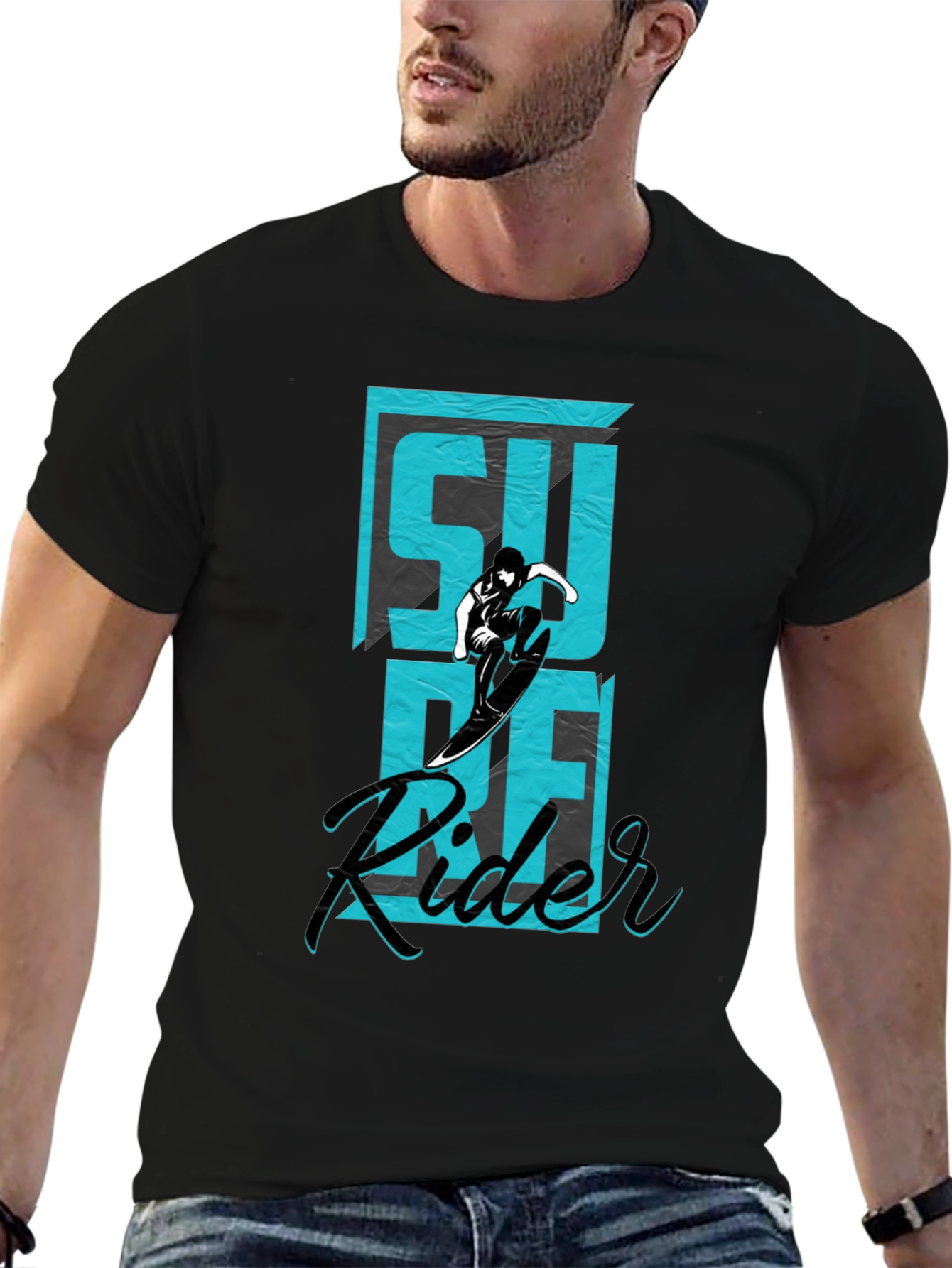 Surf Rider Graphic Tee - Black