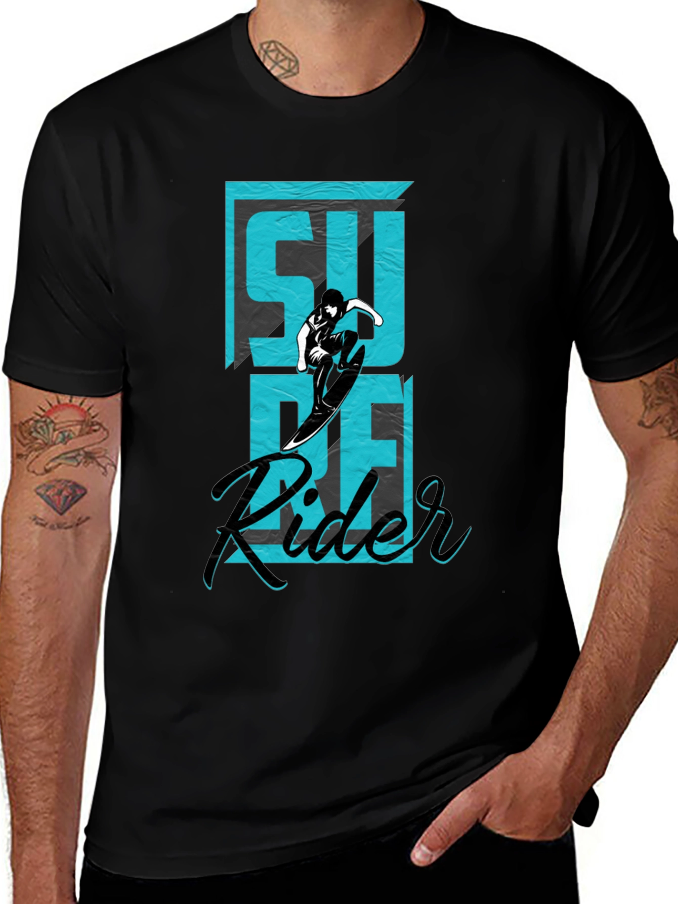 Surf Rider Graphic Tee - Black