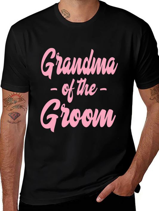 Grandma of the Groom T-Shirt - Pink Print