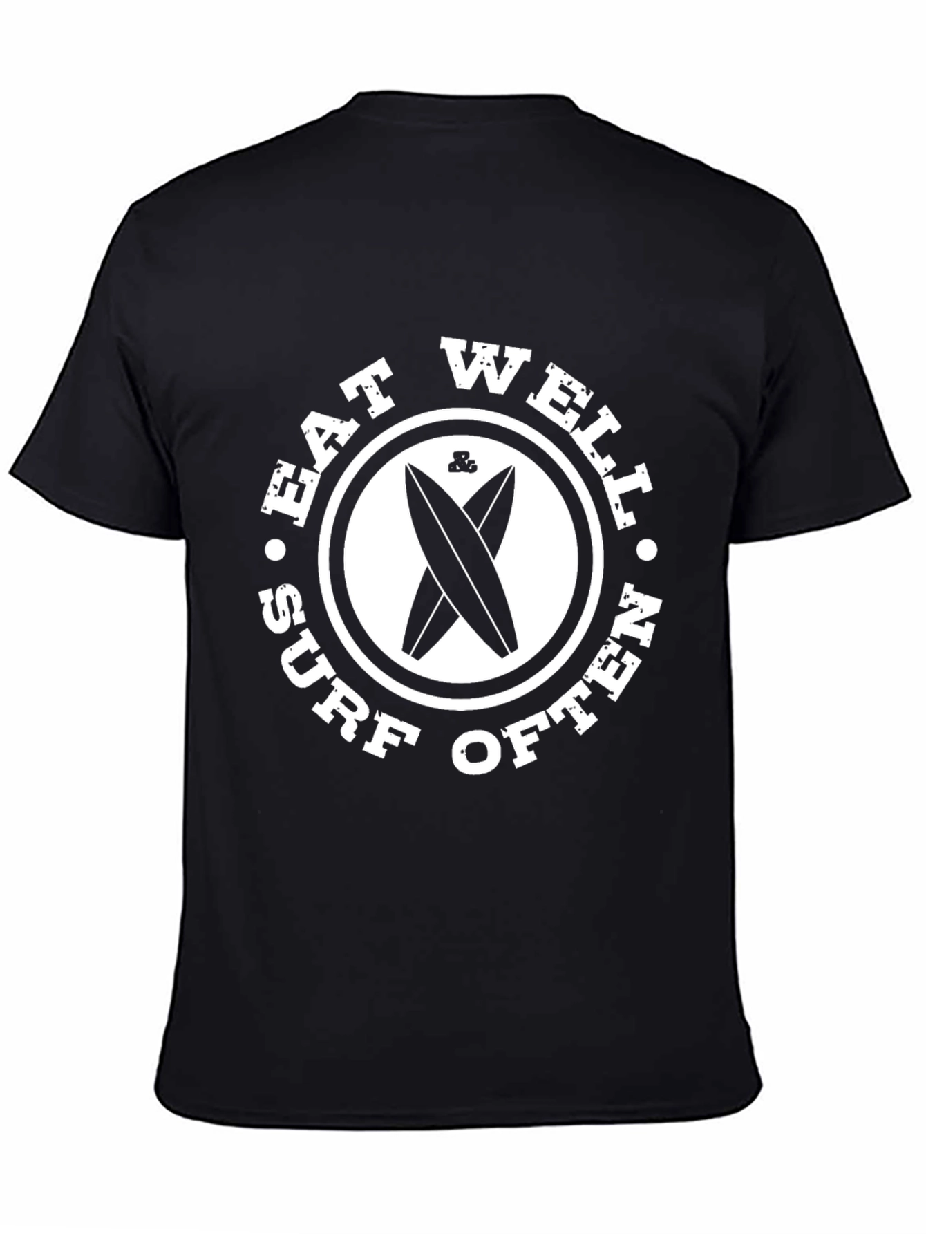 Eat Well Surf Often Black T-Shirt