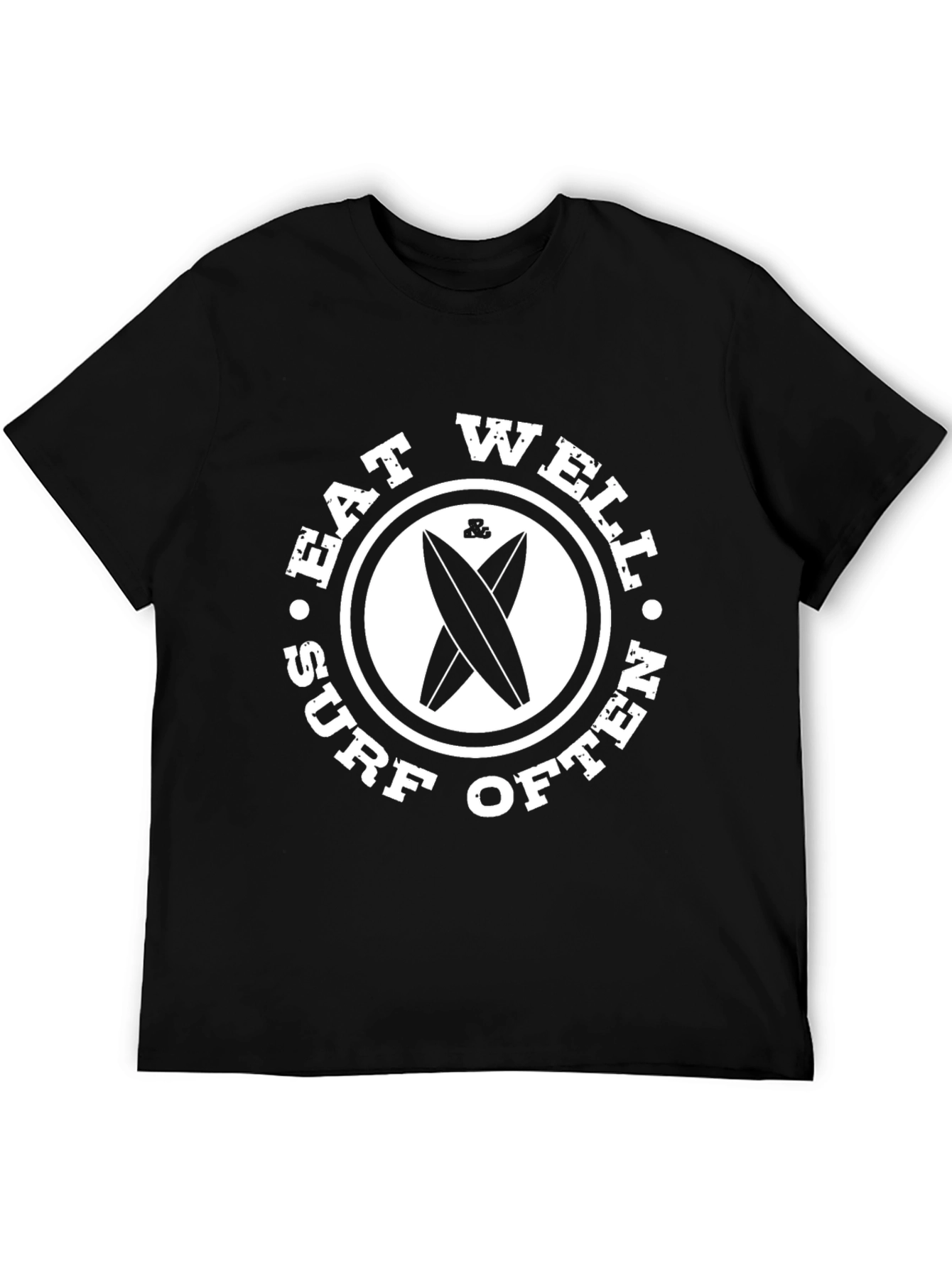 Eat Well Surf Often Black T-Shirt
