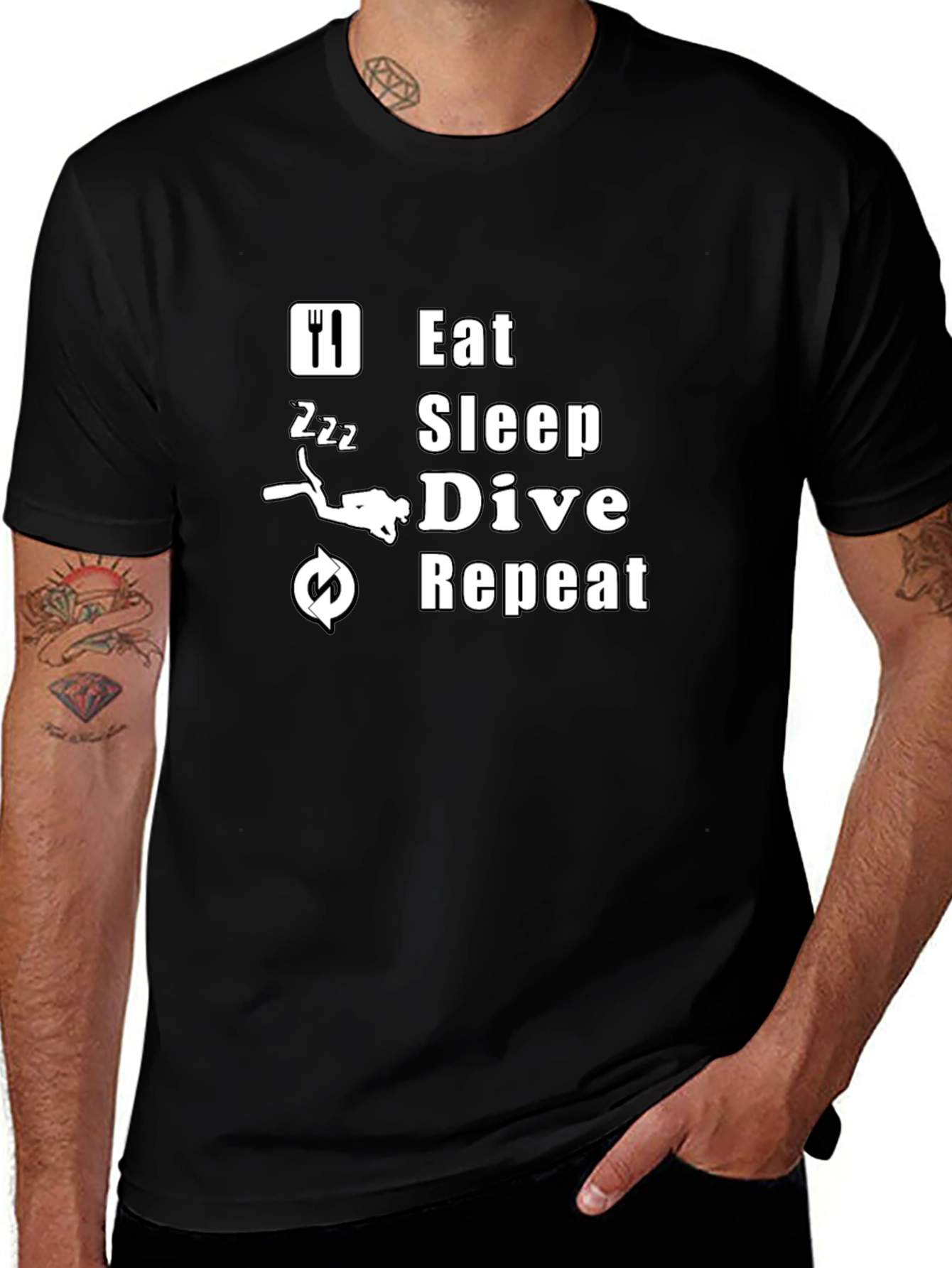 Eat Sleep Dive Repeat T-Shirt - Scuba Diving Tee