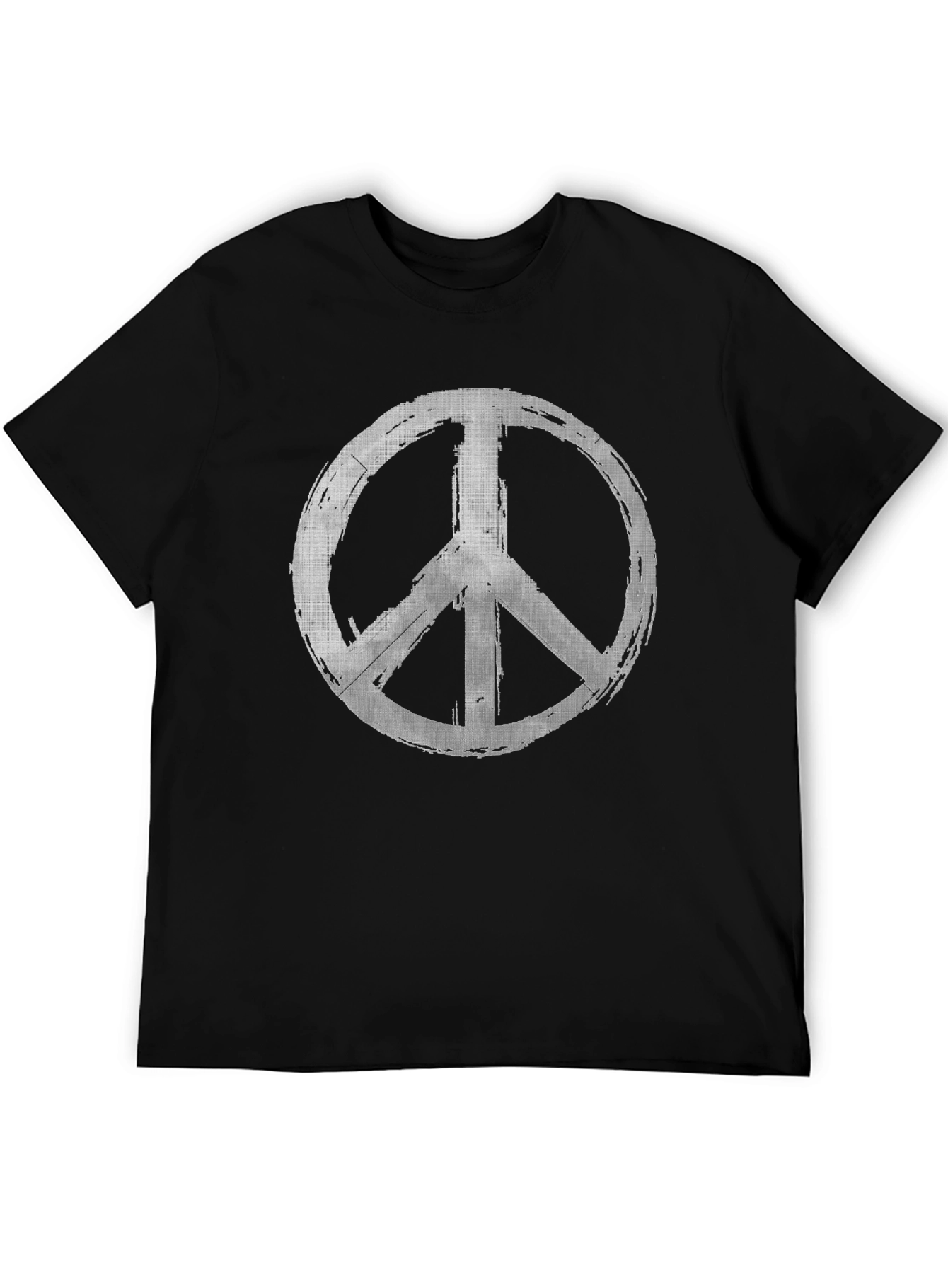 Peace Sign Graphic Tee - Grunge Style Black T-Shirt