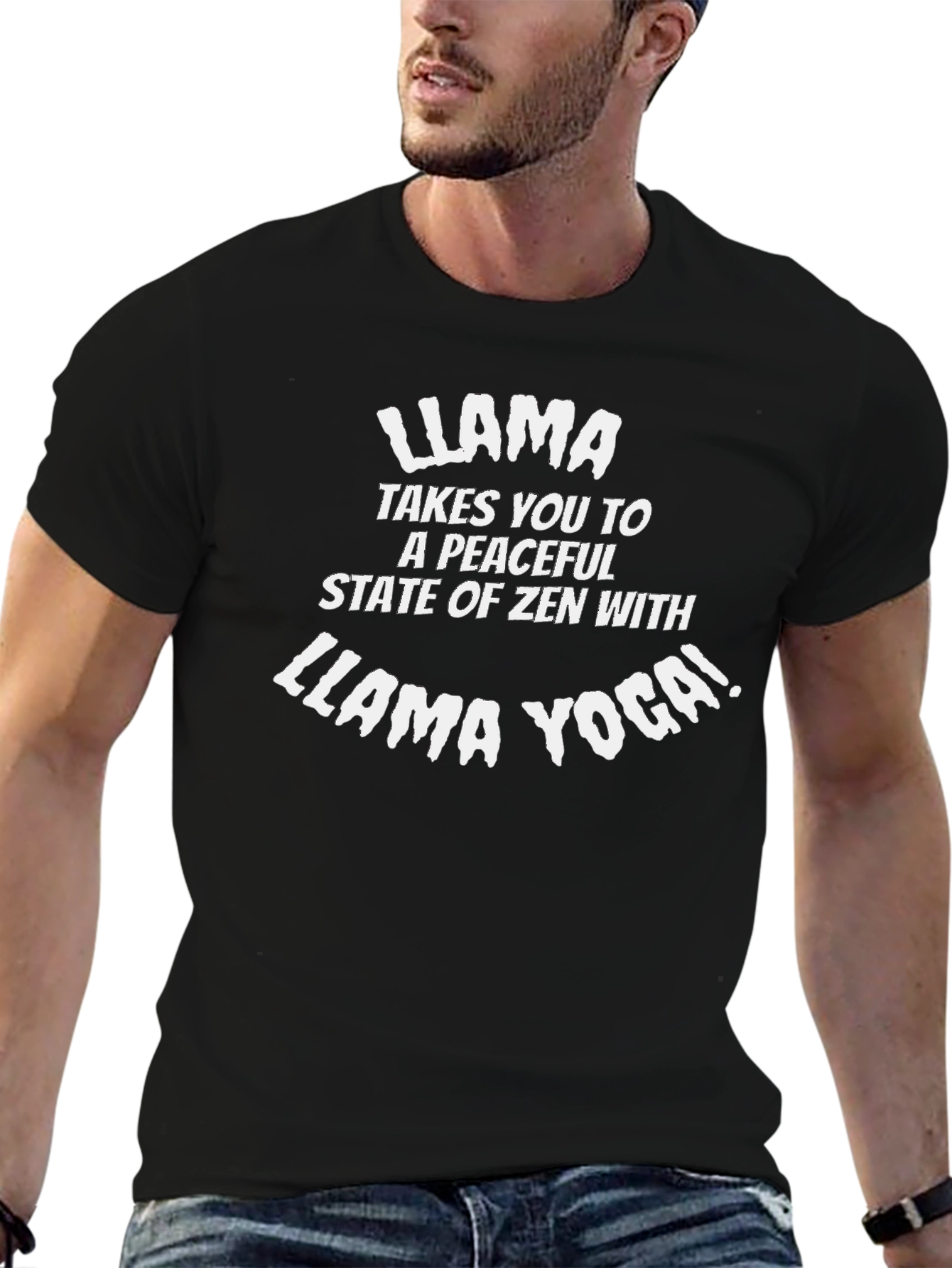 Llama Yoga T-Shirt: Peaceful Zen Cotton Tee
