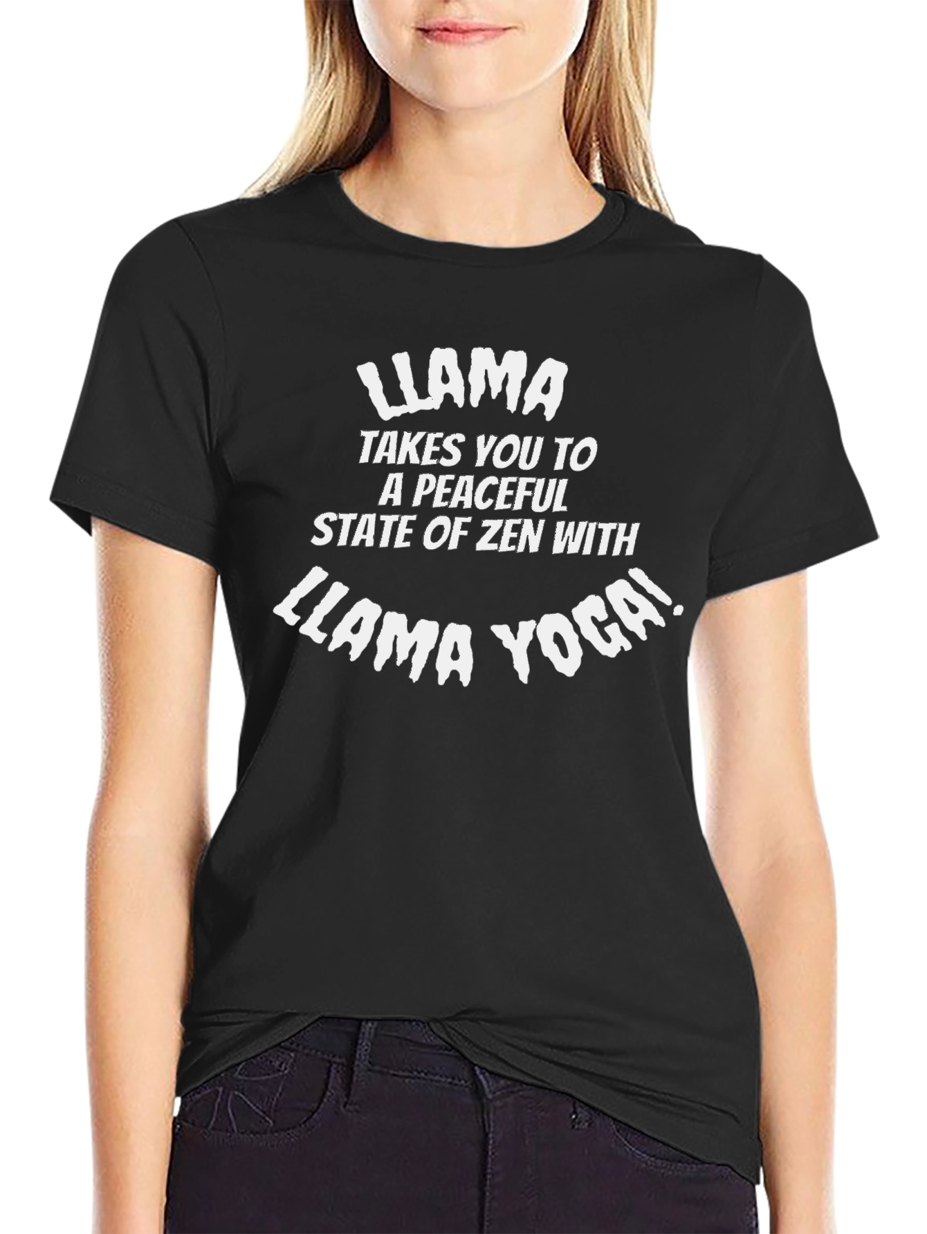 Llama Yoga T-Shirt: Peaceful Zen Cotton Tee