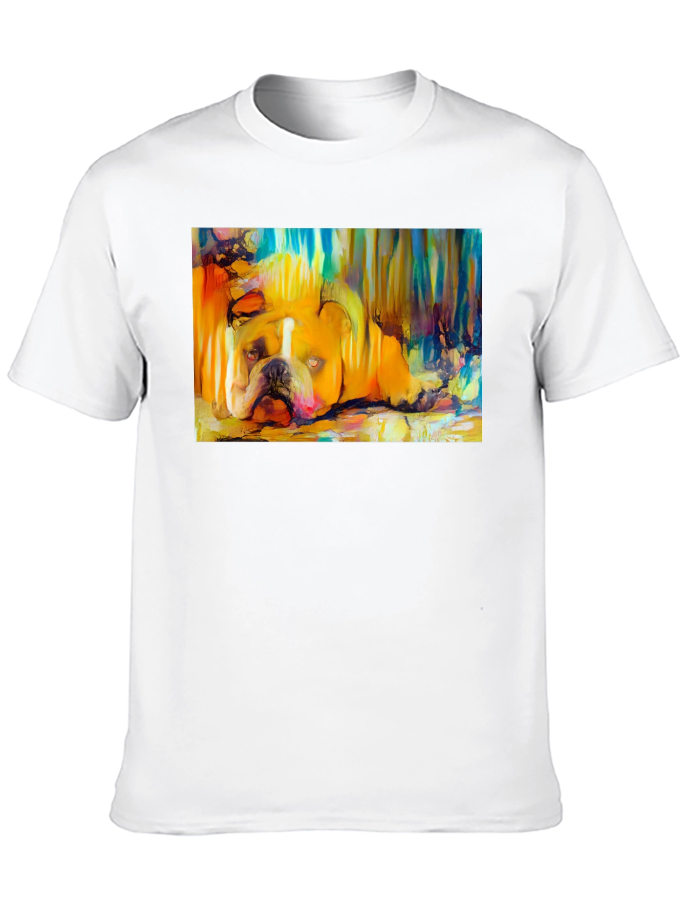 Bulldog Art Print Black T-Shirt