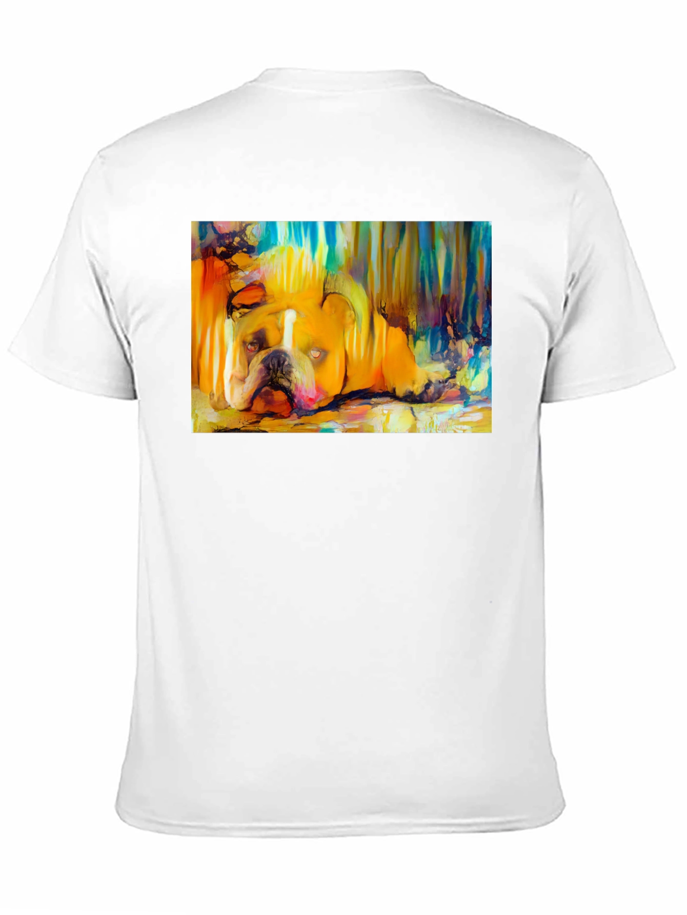 Bulldog Art Print Black T-Shirt