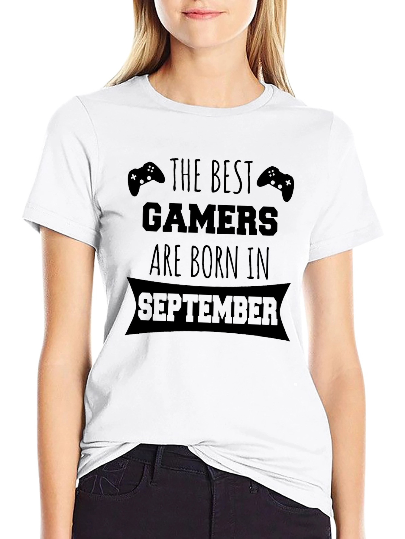 Best Gamers are Born in September Black T-Shirt