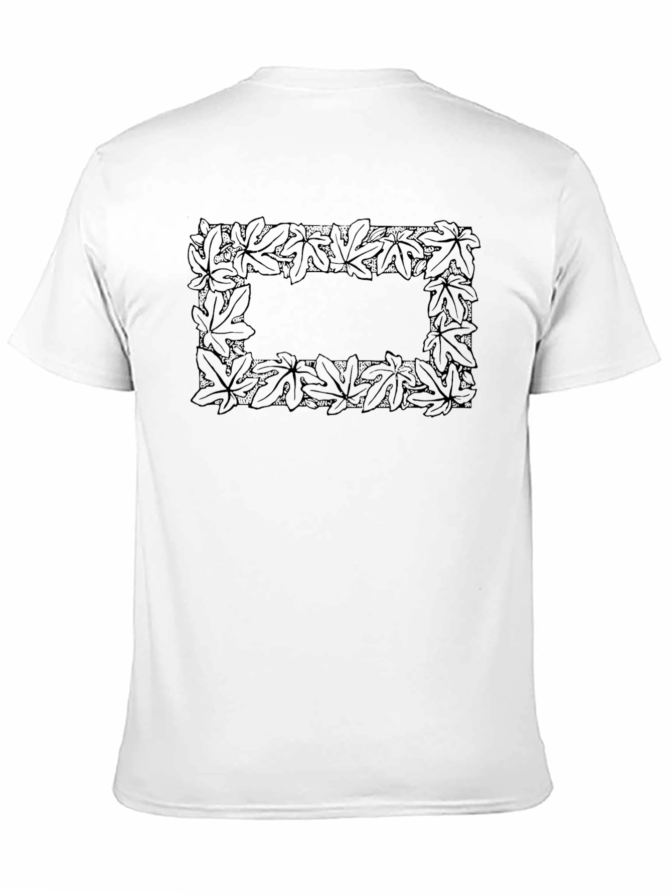 Leaf Border Graphic Black T-Shirt