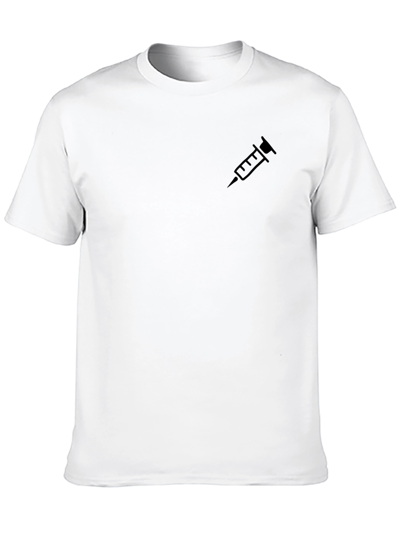 Black T-Shirt with Syringe Graphic - Classic Fit