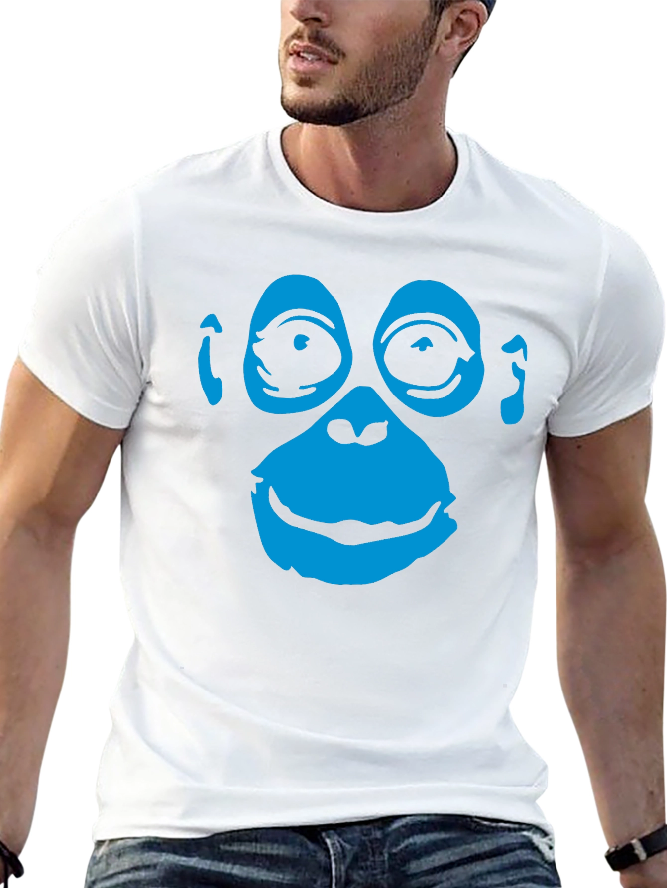 Monkey Face Graphic Tee - Black