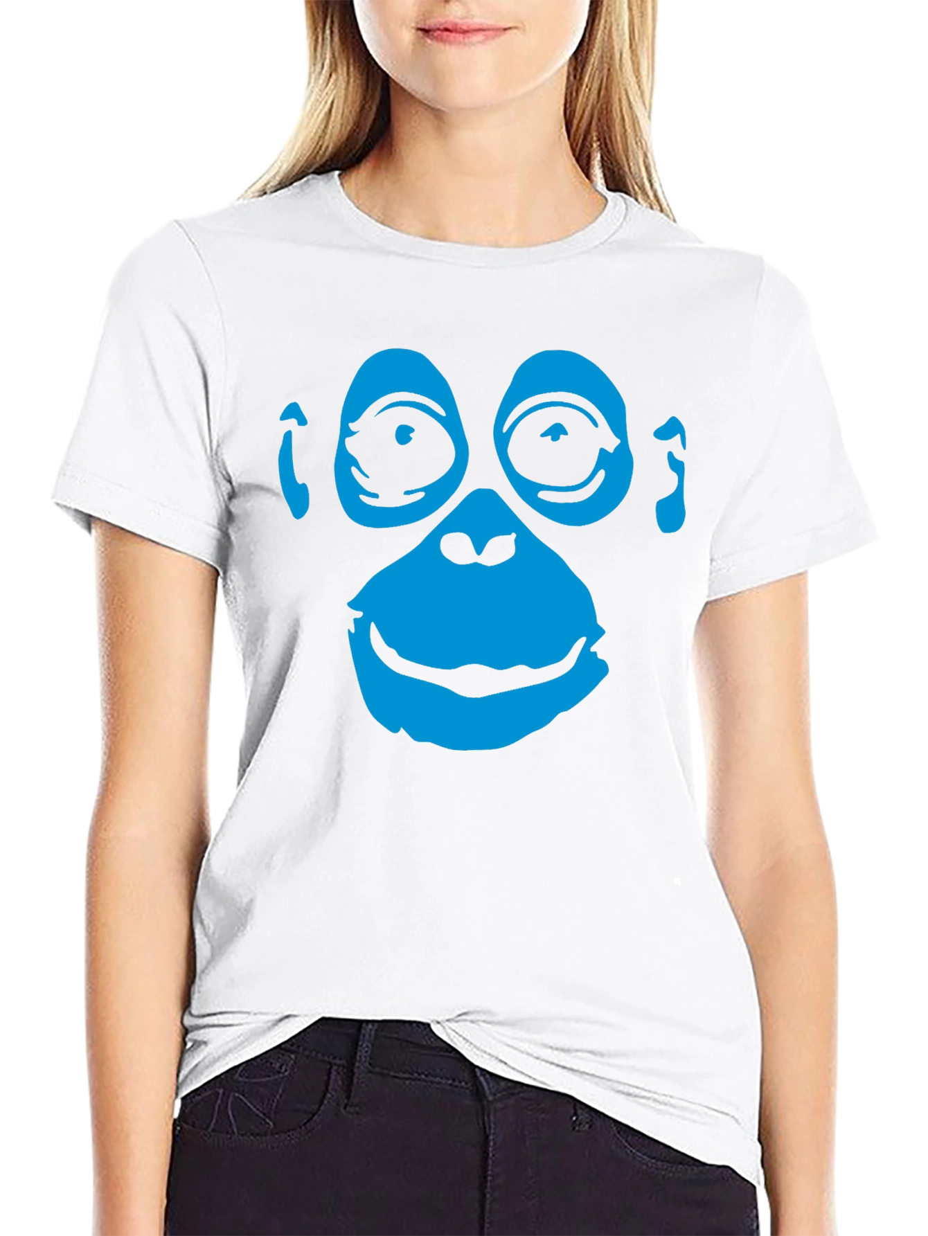 Monkey Face Graphic Tee - Black