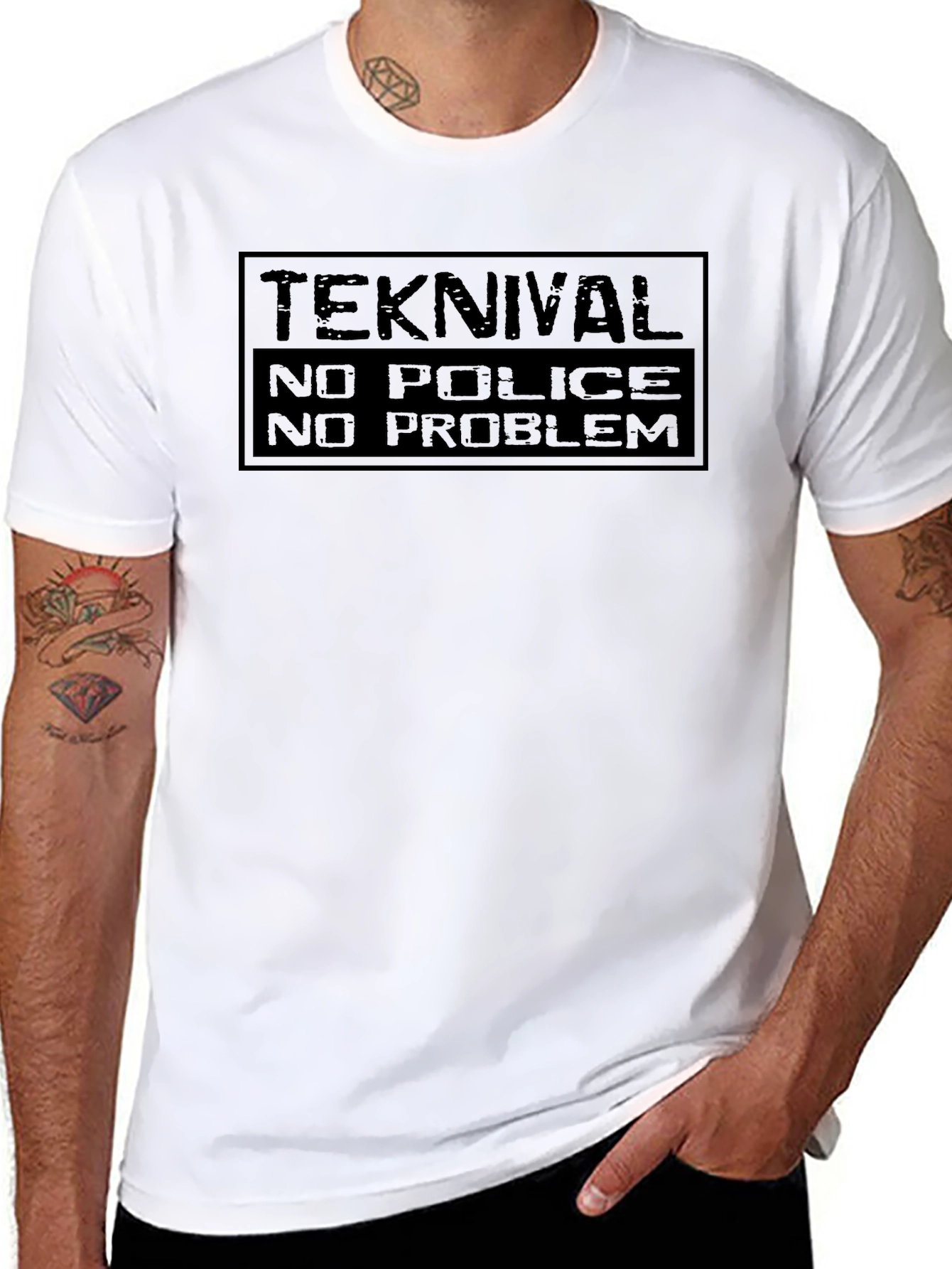 Teknival No Police No Problem Black T-Shirt