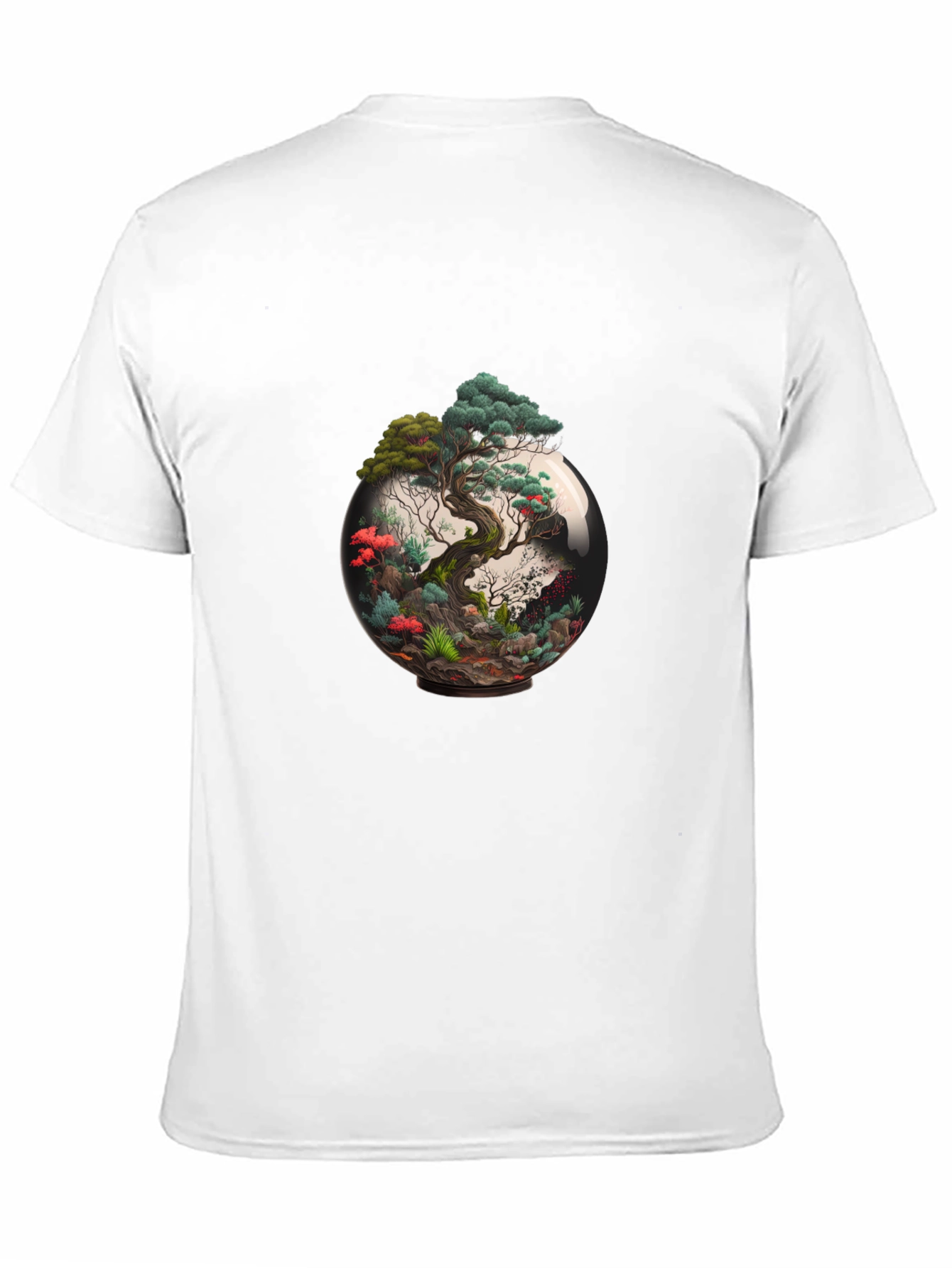 Bonsai Tree Terrarium Graphic Black T-Shirt