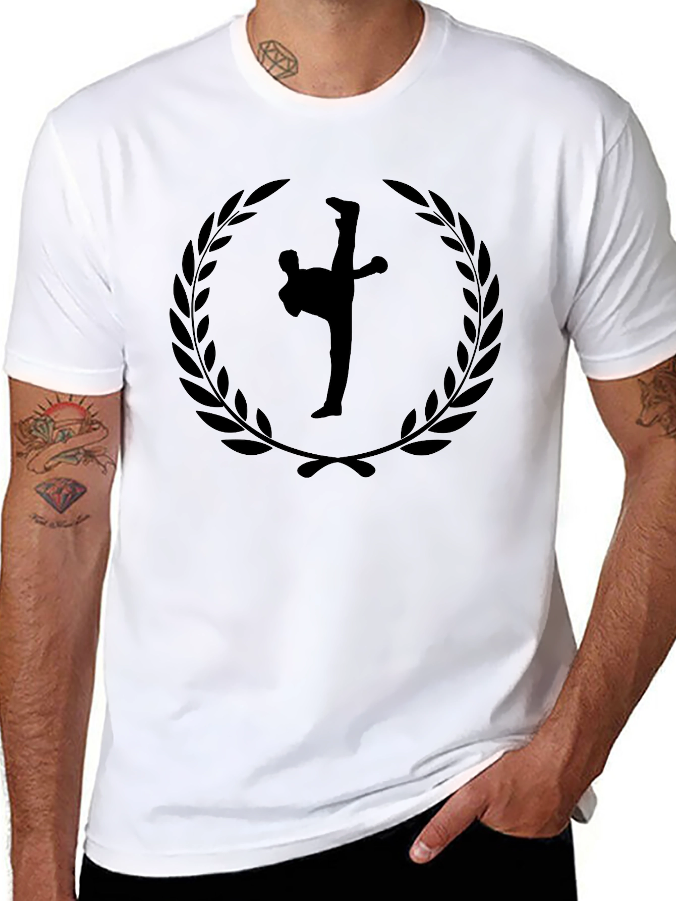 Martial Arts Silhouette Graphic T-Shirt
