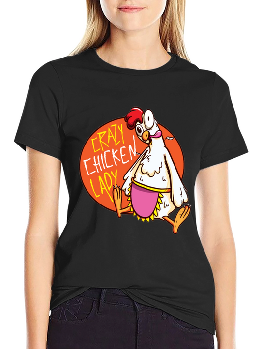 Crazy Chicken Lady Graphic T-Shirt