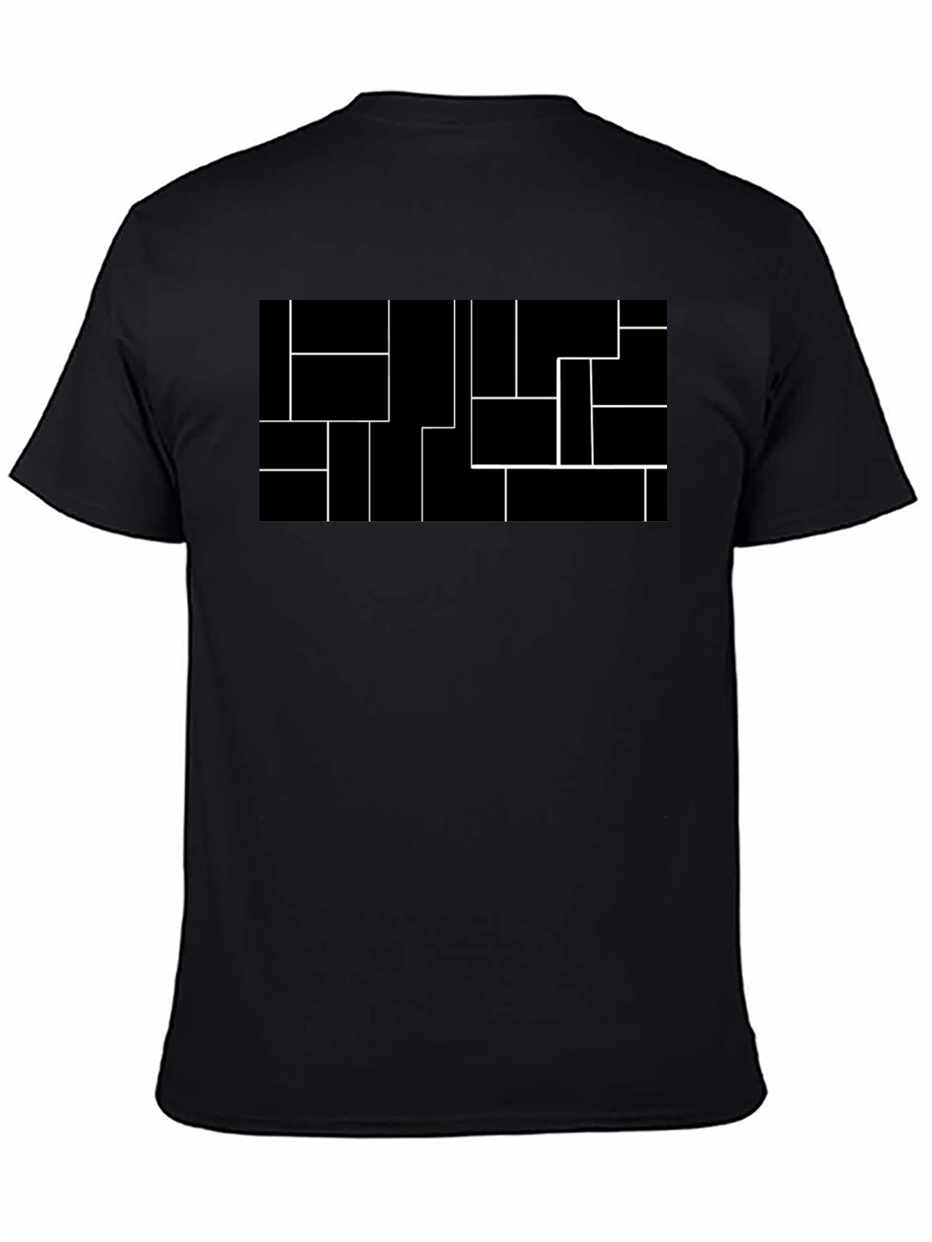 Modern Geometric Black Tee