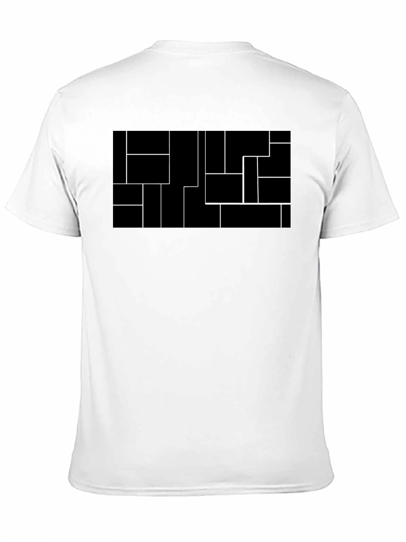 Modern Geometric Black Tee