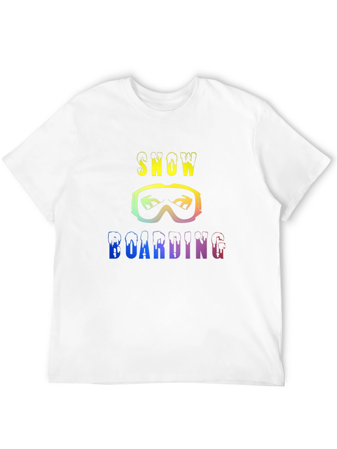 Snow Boarding Rainbow Graphic Black T-Shirt