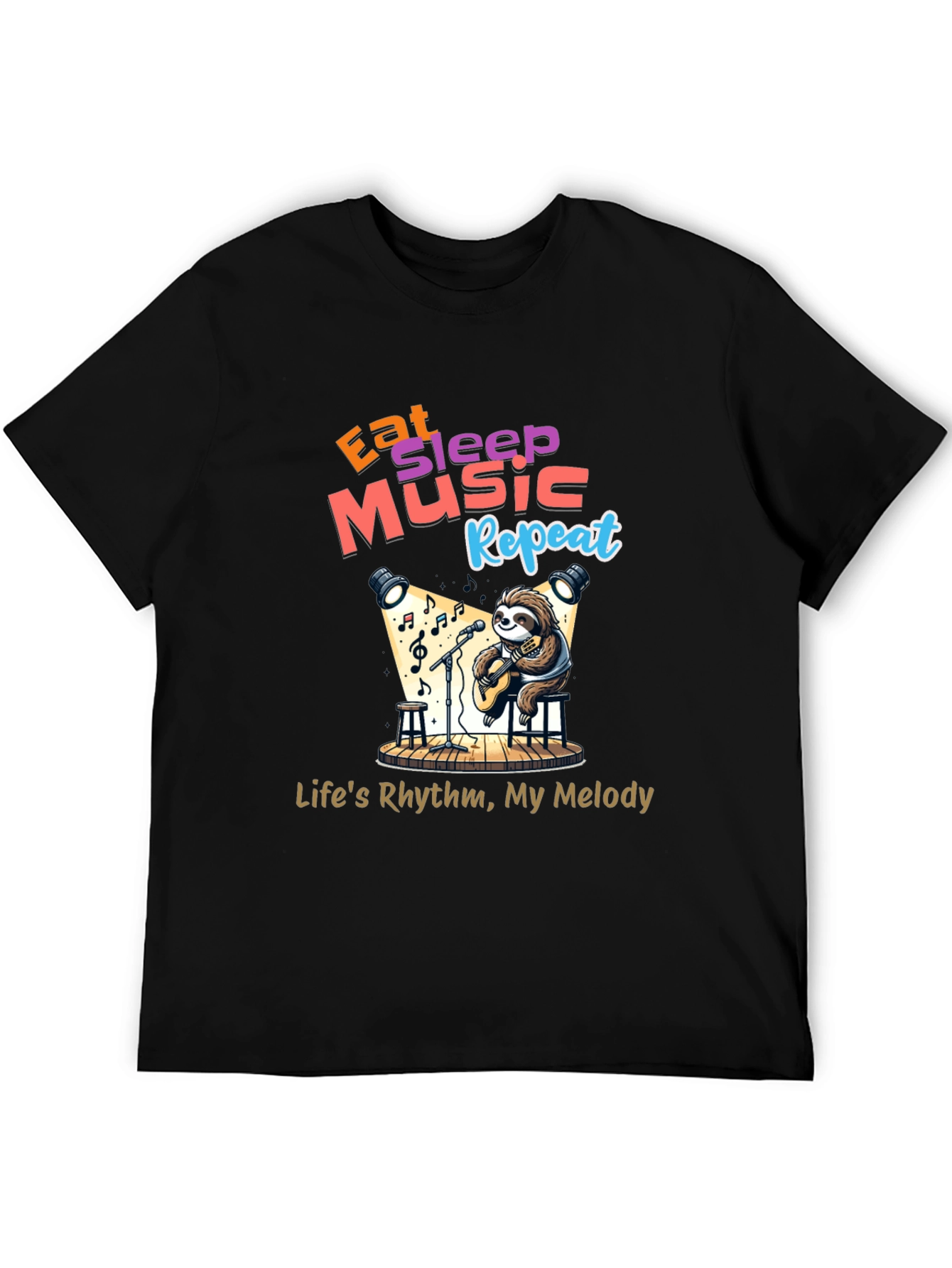 Eat Sleep Music Repeat Sloth T-Shirt