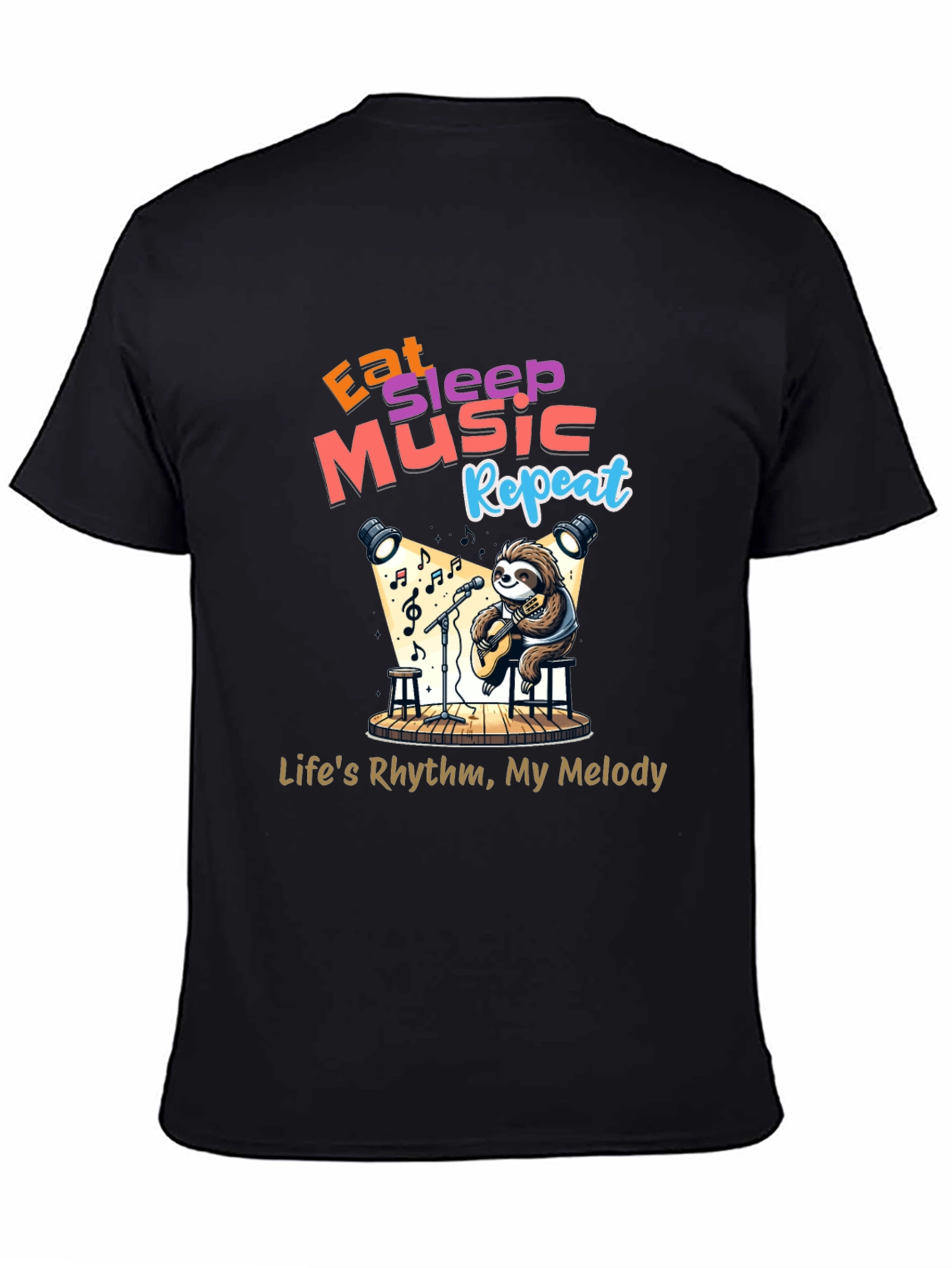 Eat Sleep Music Repeat Sloth T-Shirt