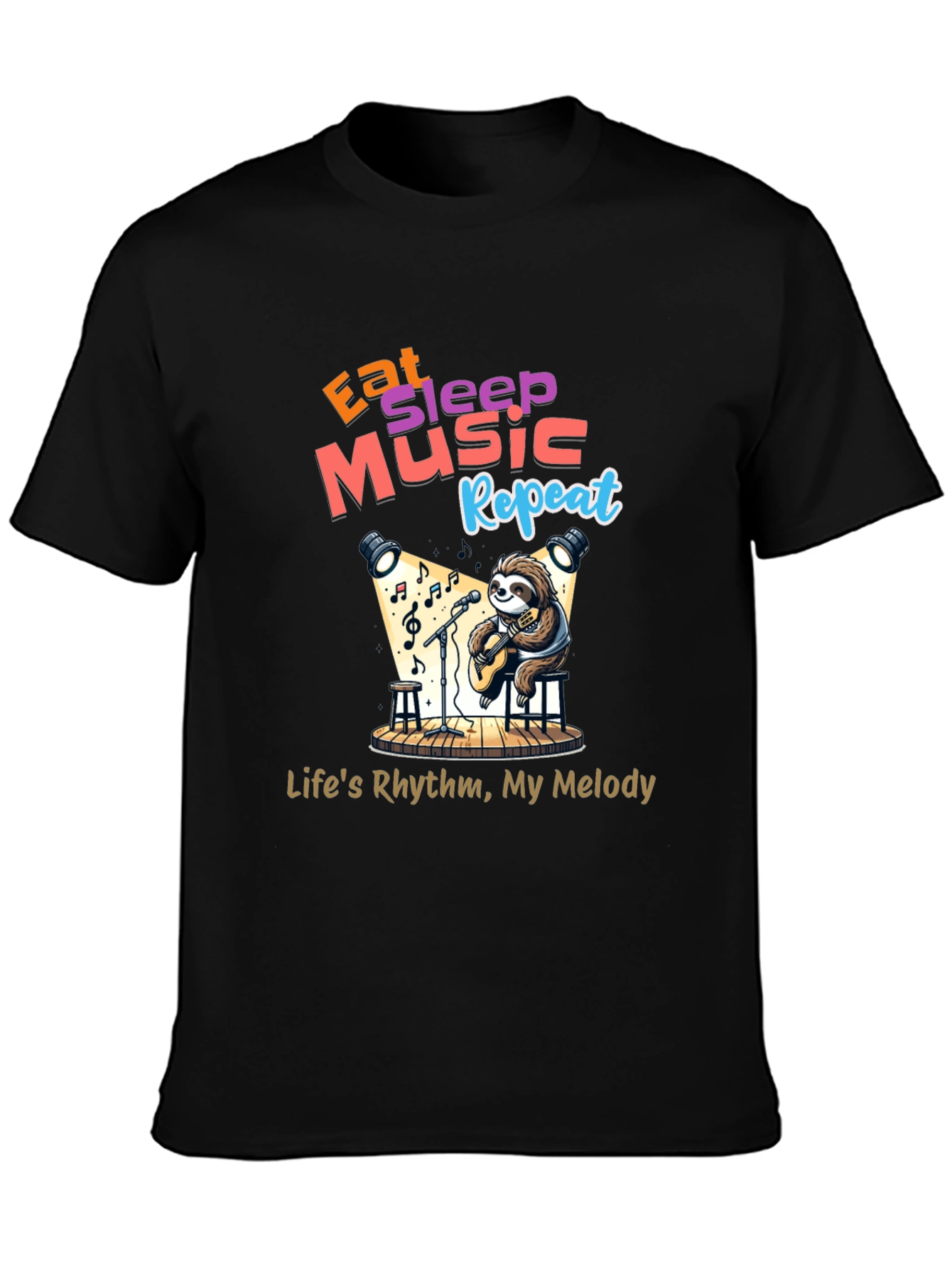 Eat Sleep Music Repeat Sloth T-Shirt