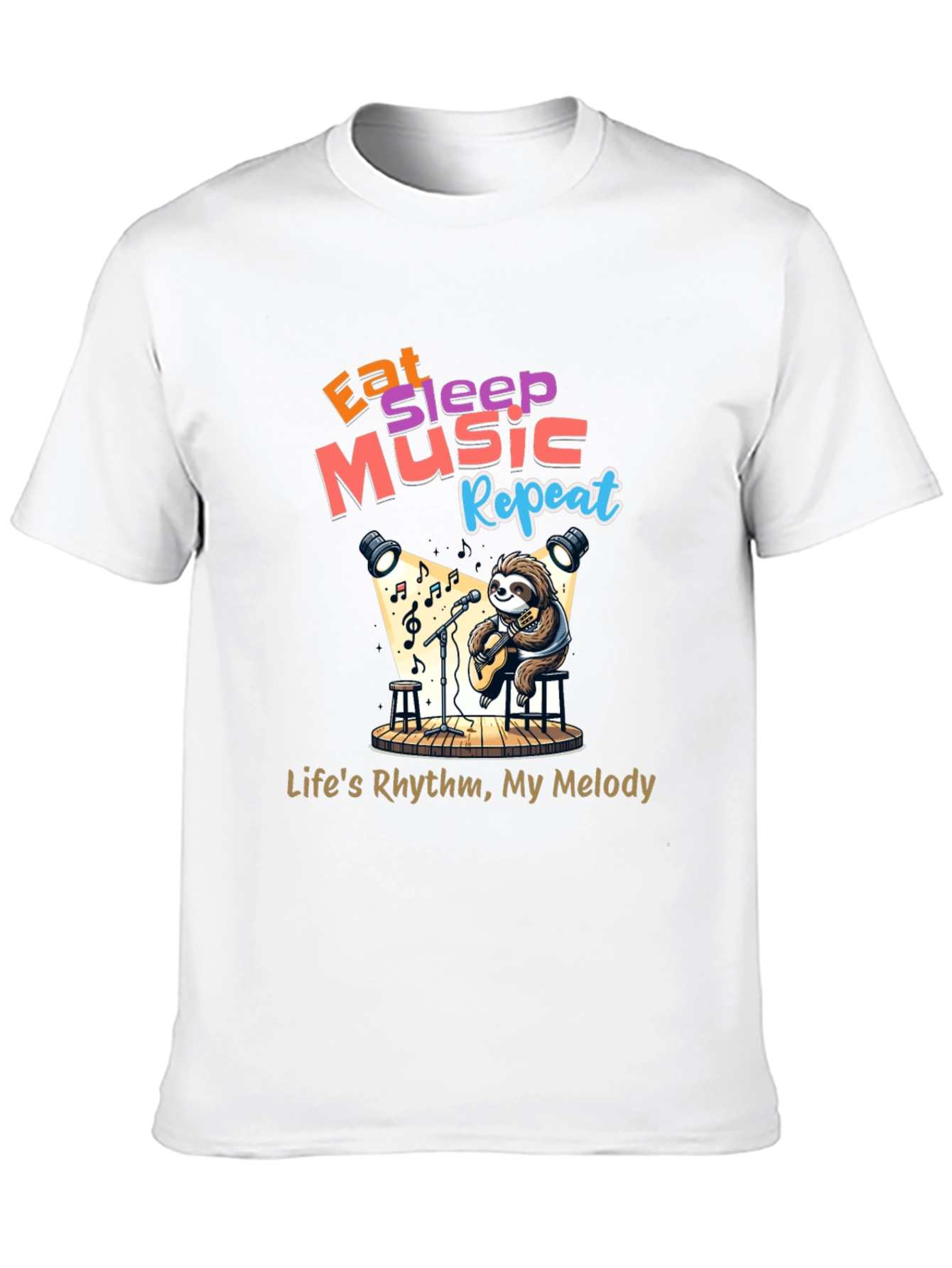 Eat Sleep Music Repeat Sloth T-Shirt