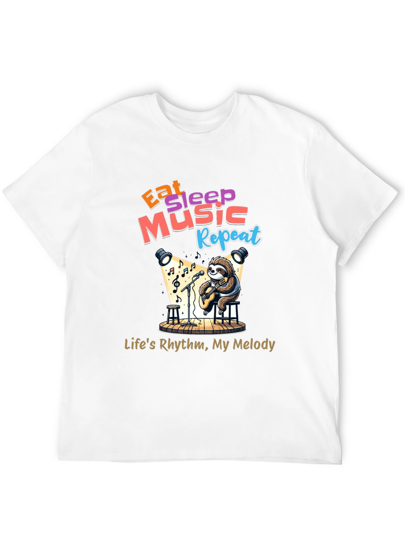 Eat Sleep Music Repeat Sloth T-Shirt