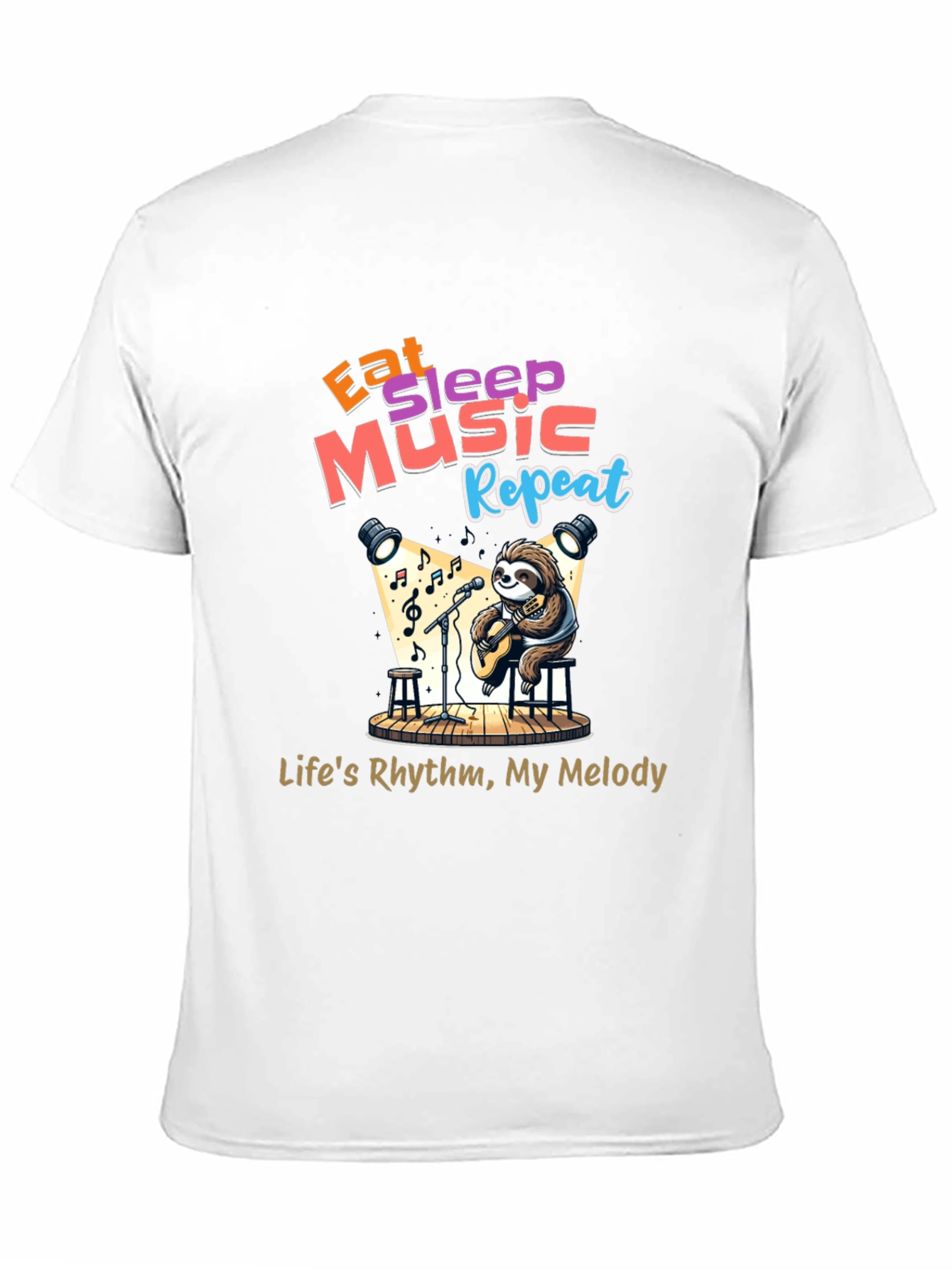 Eat Sleep Music Repeat Sloth T-Shirt