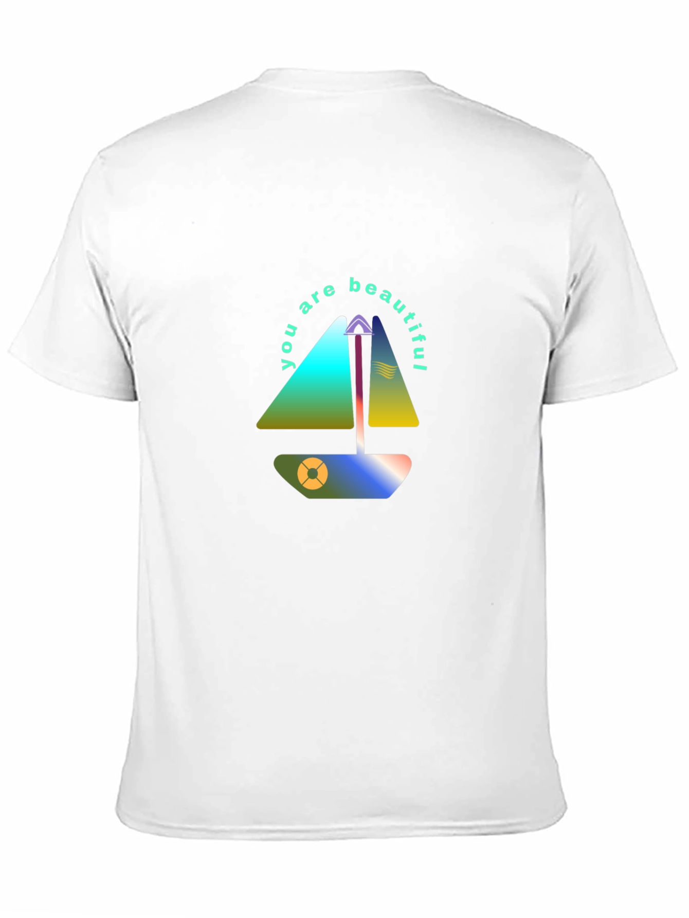Modern Sailboat Graphic Tee - You Are Beautiful