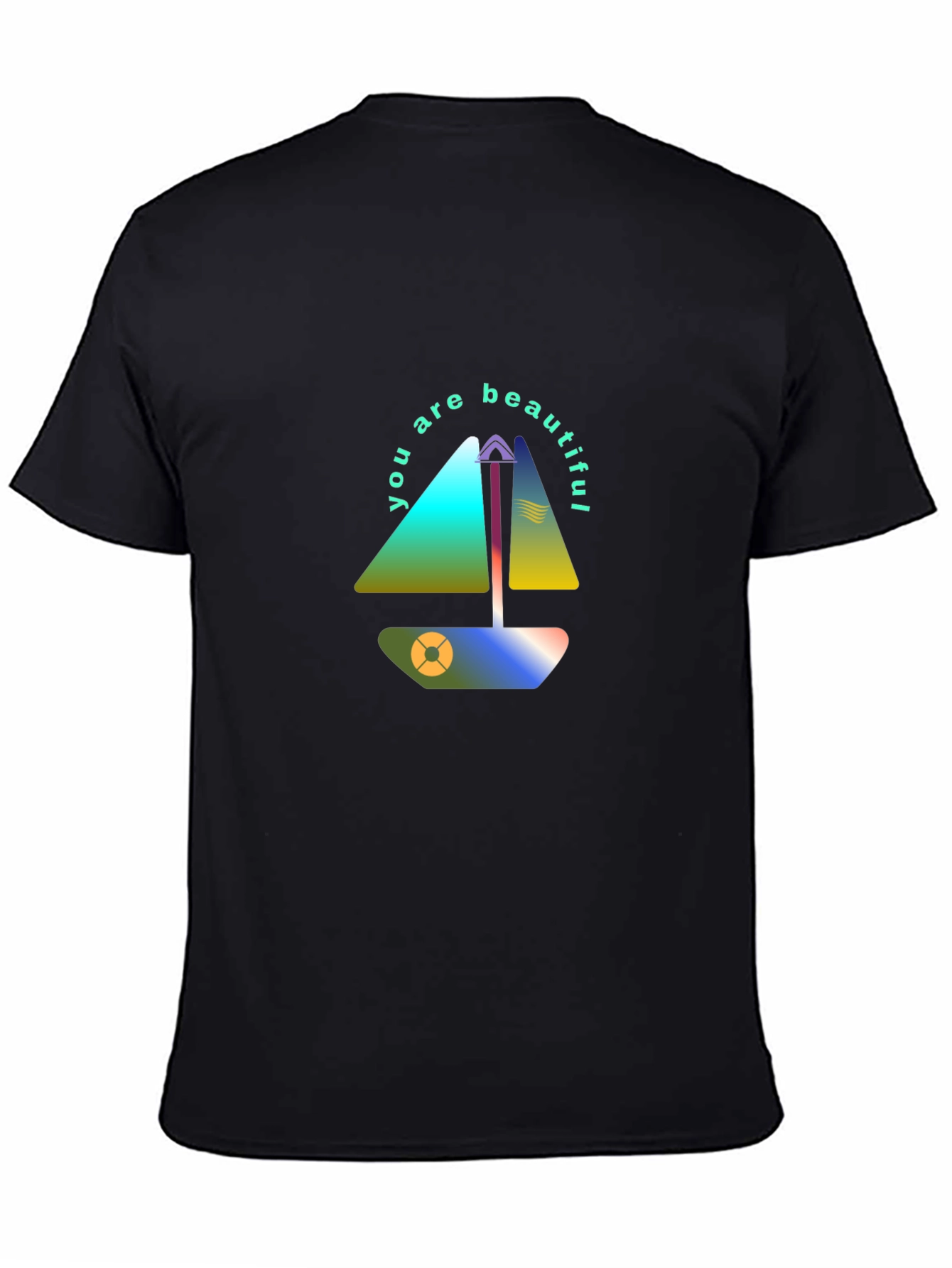Modern Sailboat Graphic Tee - You Are Beautiful
