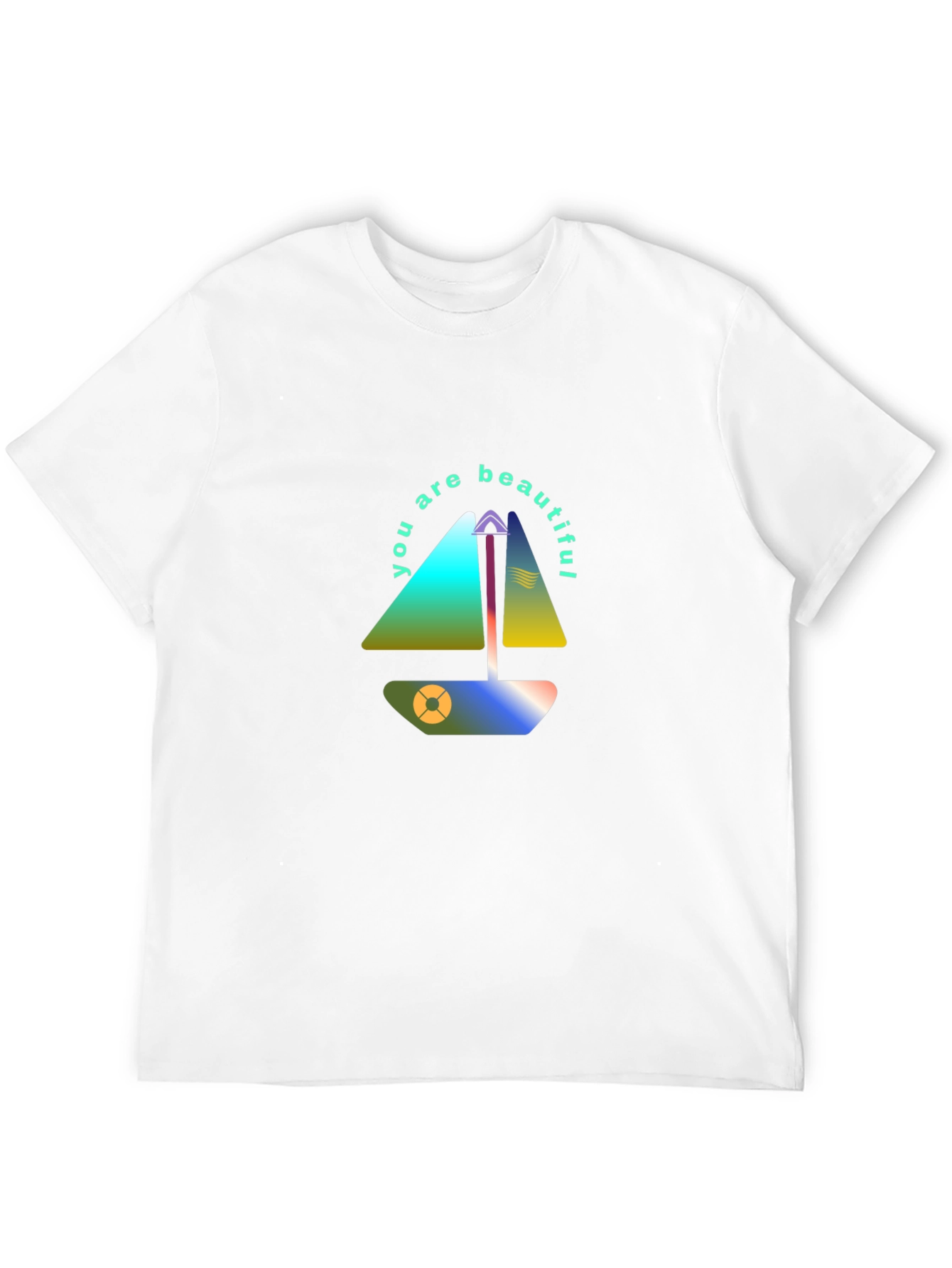 Modern Sailboat Graphic Tee - You Are Beautiful