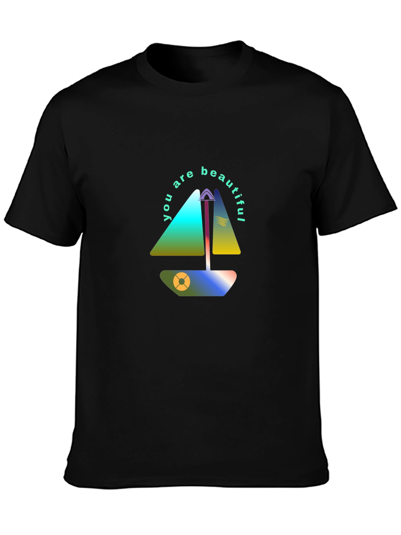 Modern Sailboat Graphic Tee - You Are Beautiful