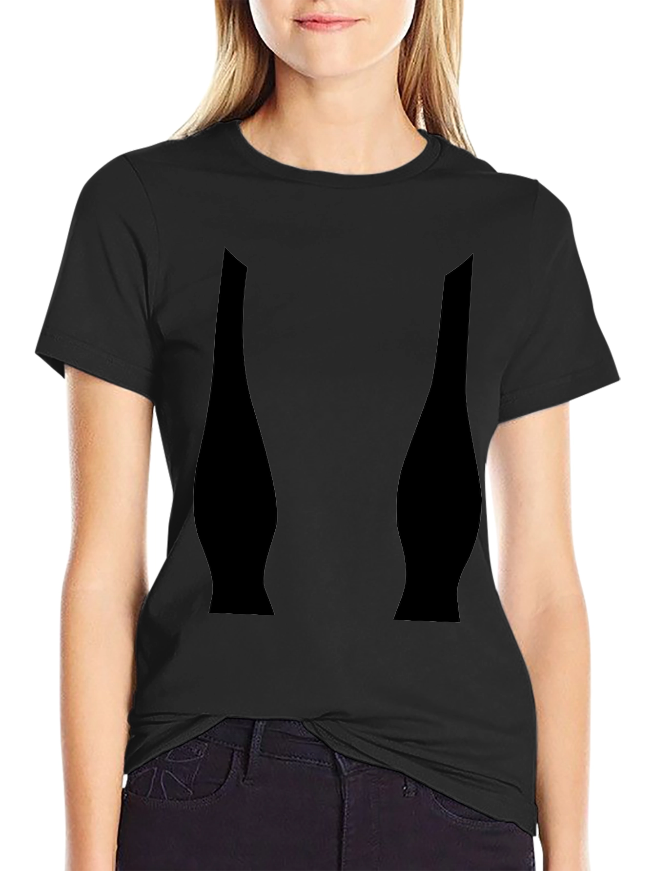 Black Graphic Tee - Modern Abstract Design