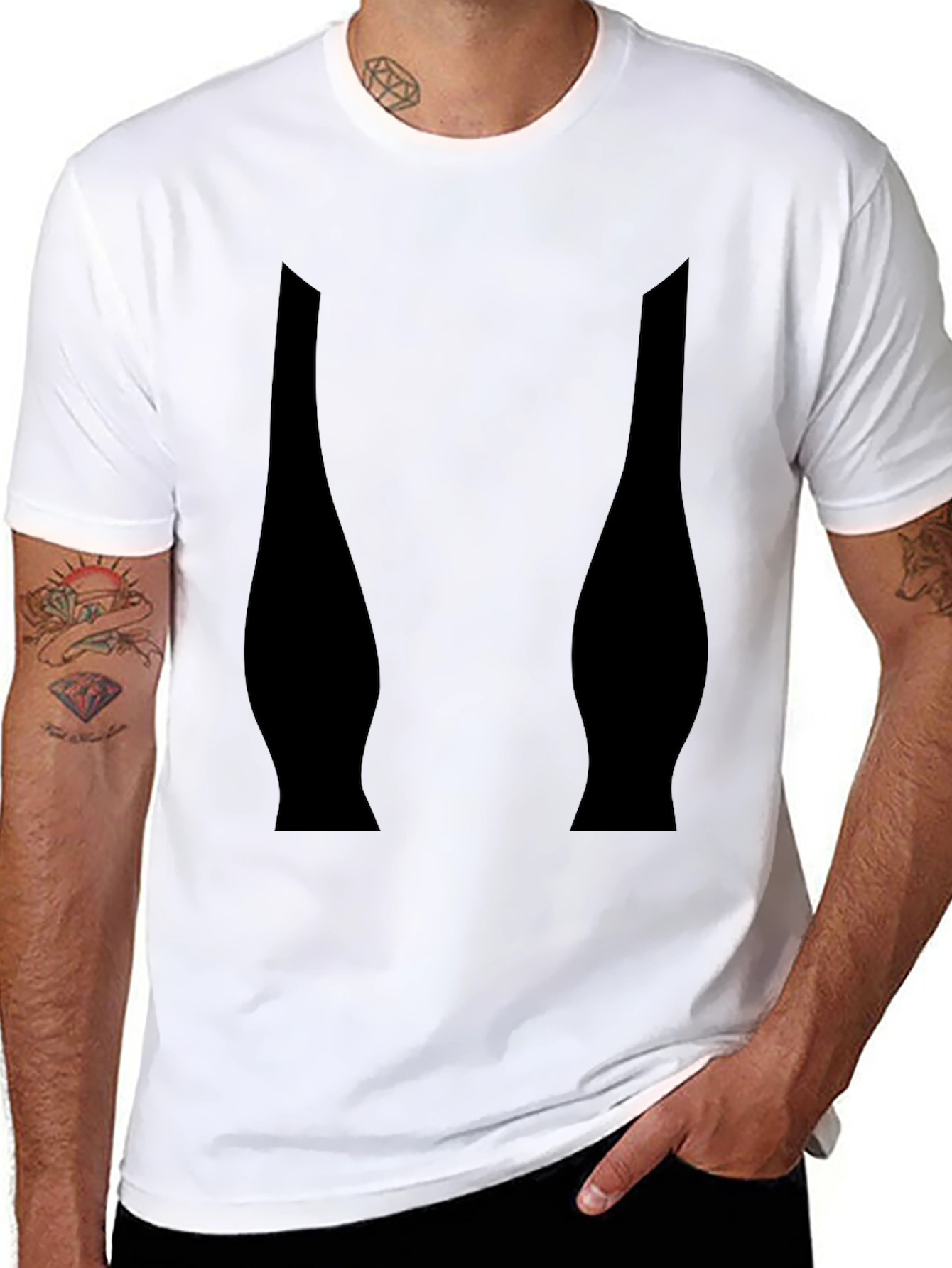 Black Graphic Tee - Modern Abstract Design