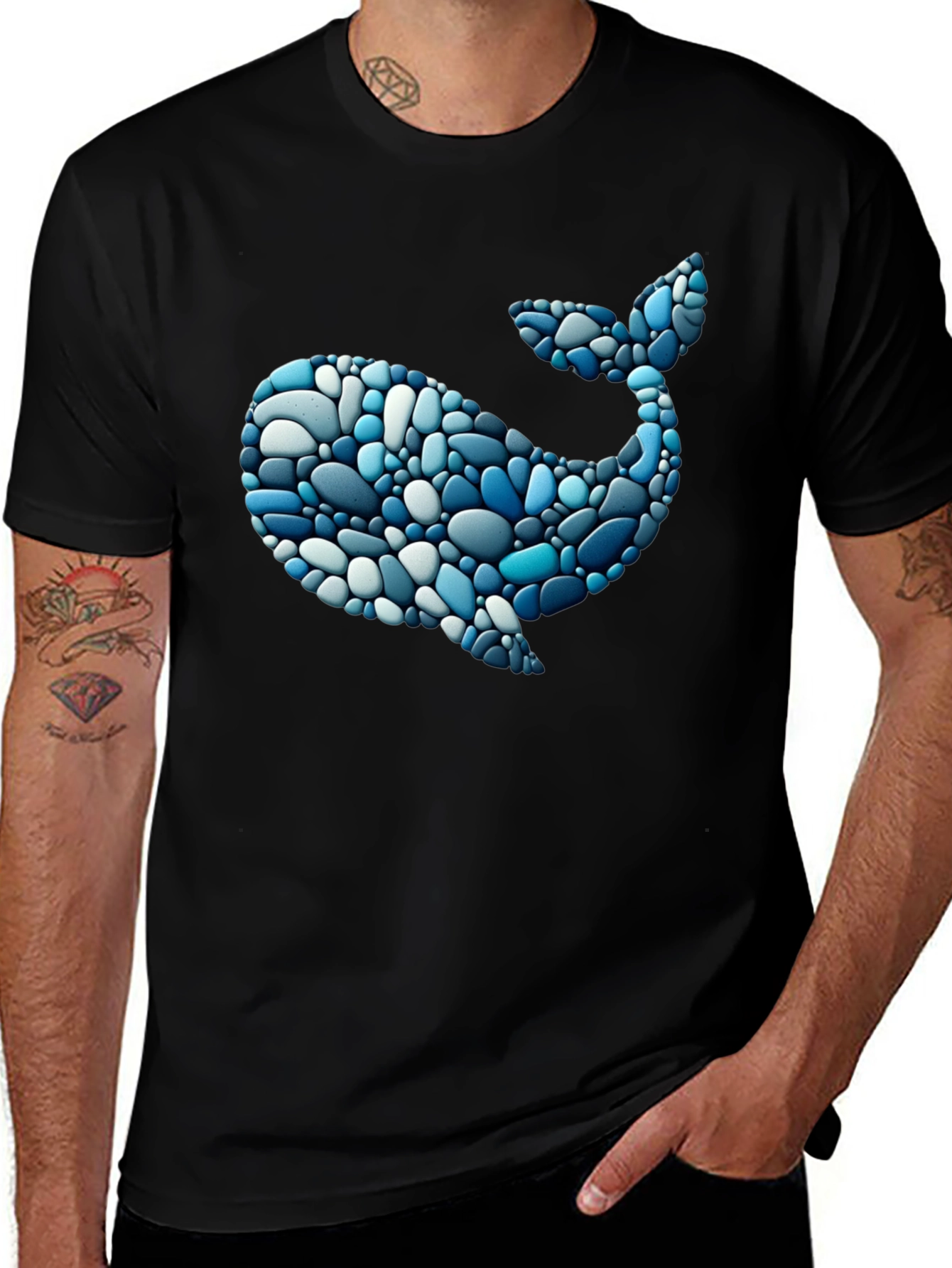 Whale Pebble Graphic Tee - Stylish Comfort