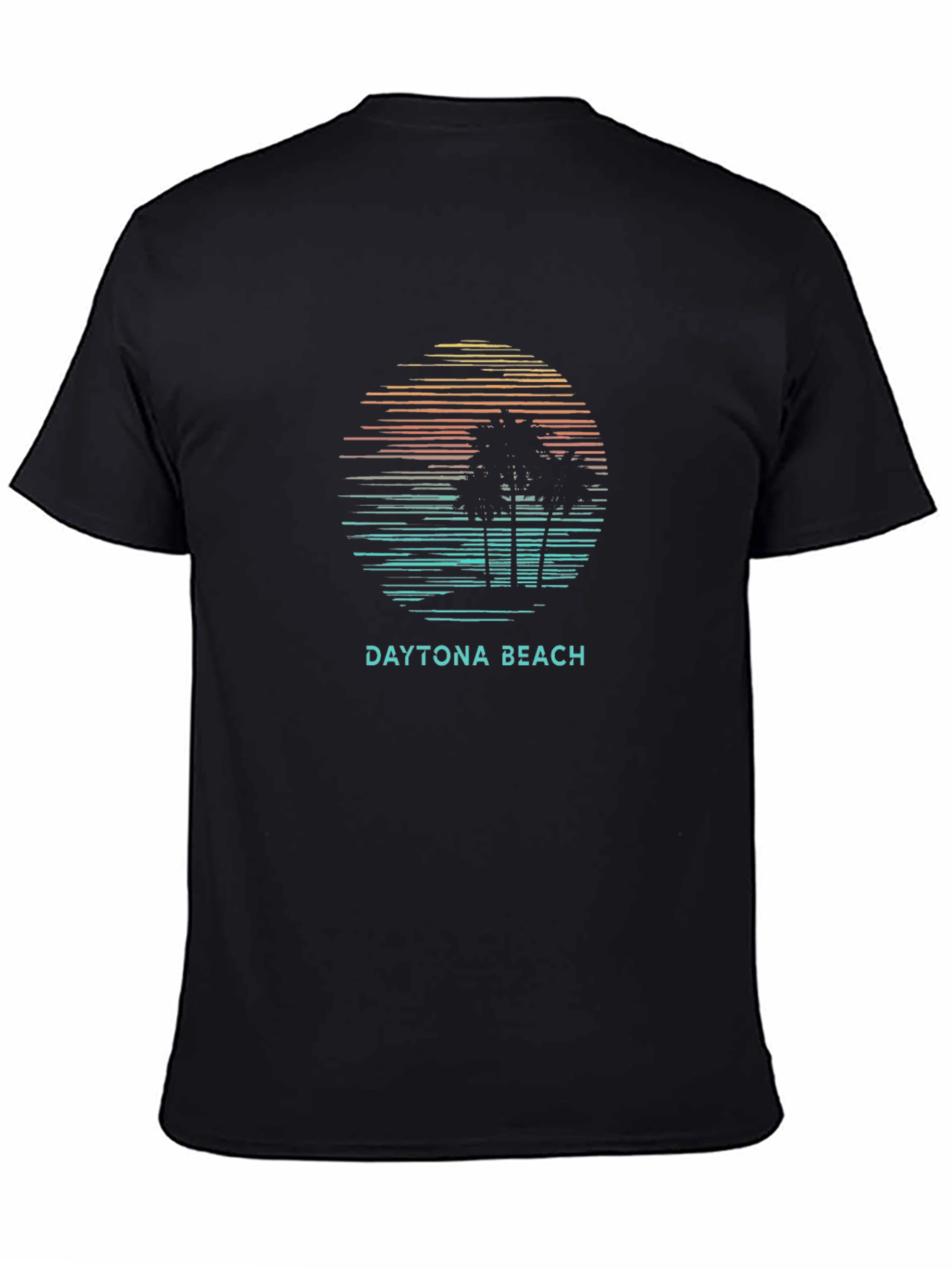 Daytona Beach Palm Sunset Graphic Tee - Black