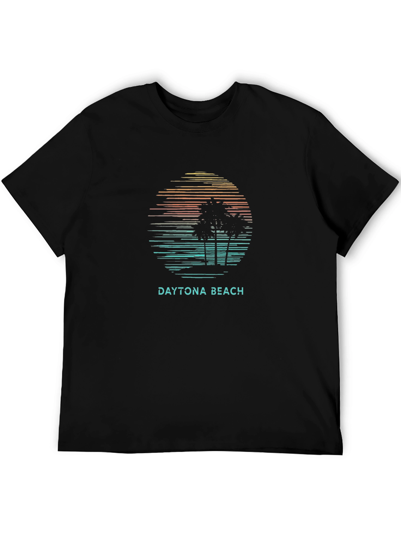 Daytona Beach Palm Sunset Graphic Tee - Black