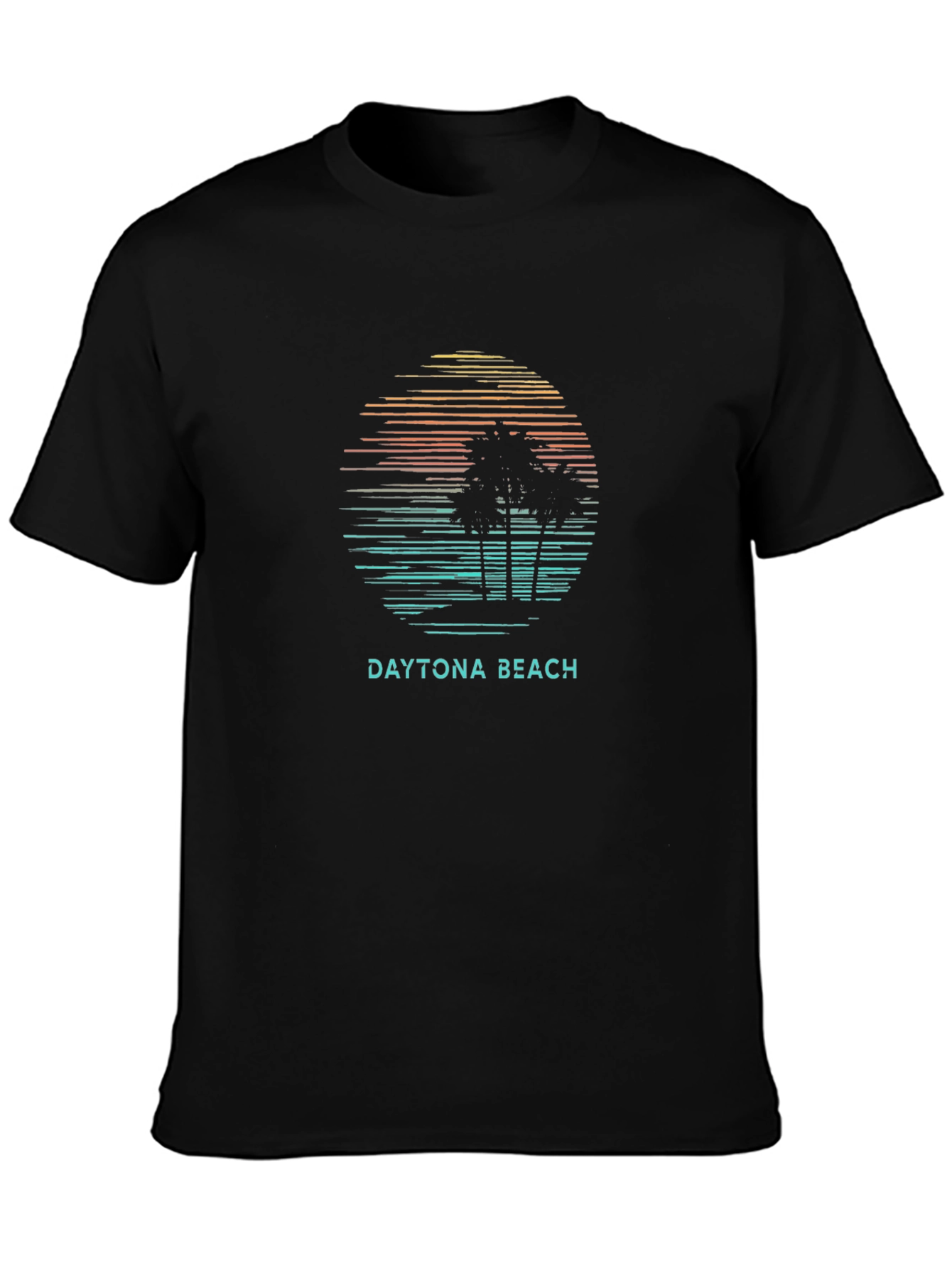 Daytona Beach Palm Sunset Graphic Tee - Black