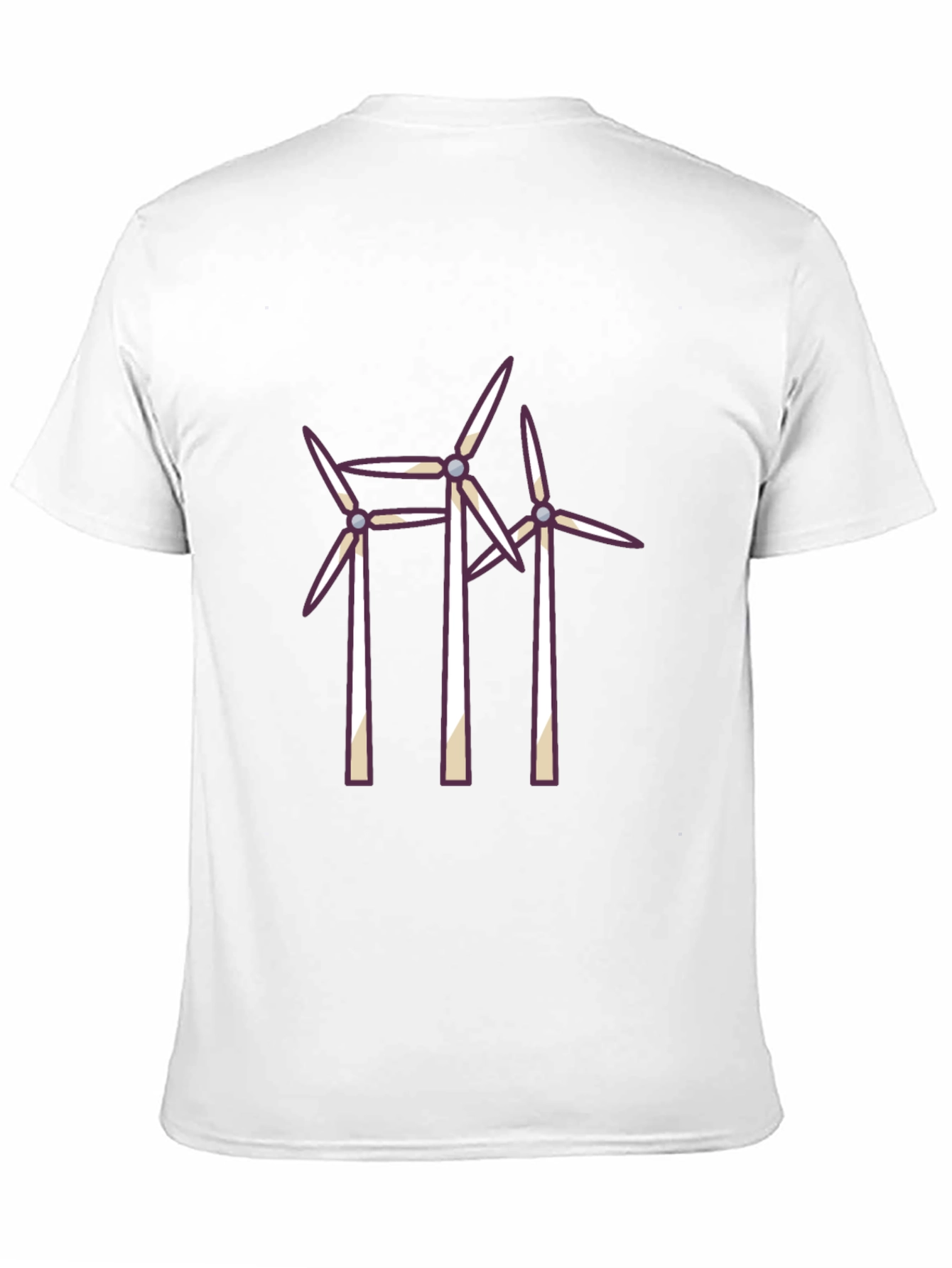 Wind Turbine Graphic Tee - Black Cotton T-Shirt