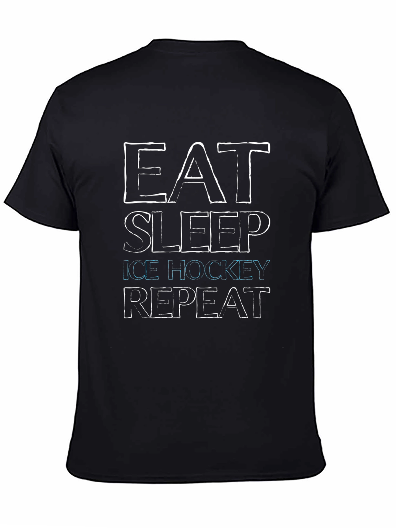 Eat Sleep Ice Hockey Repeat T-Shirt Mens Black