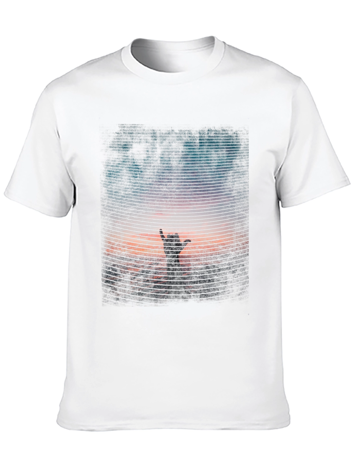 Sunset Hand T-Shirt - Black Graphic Tee