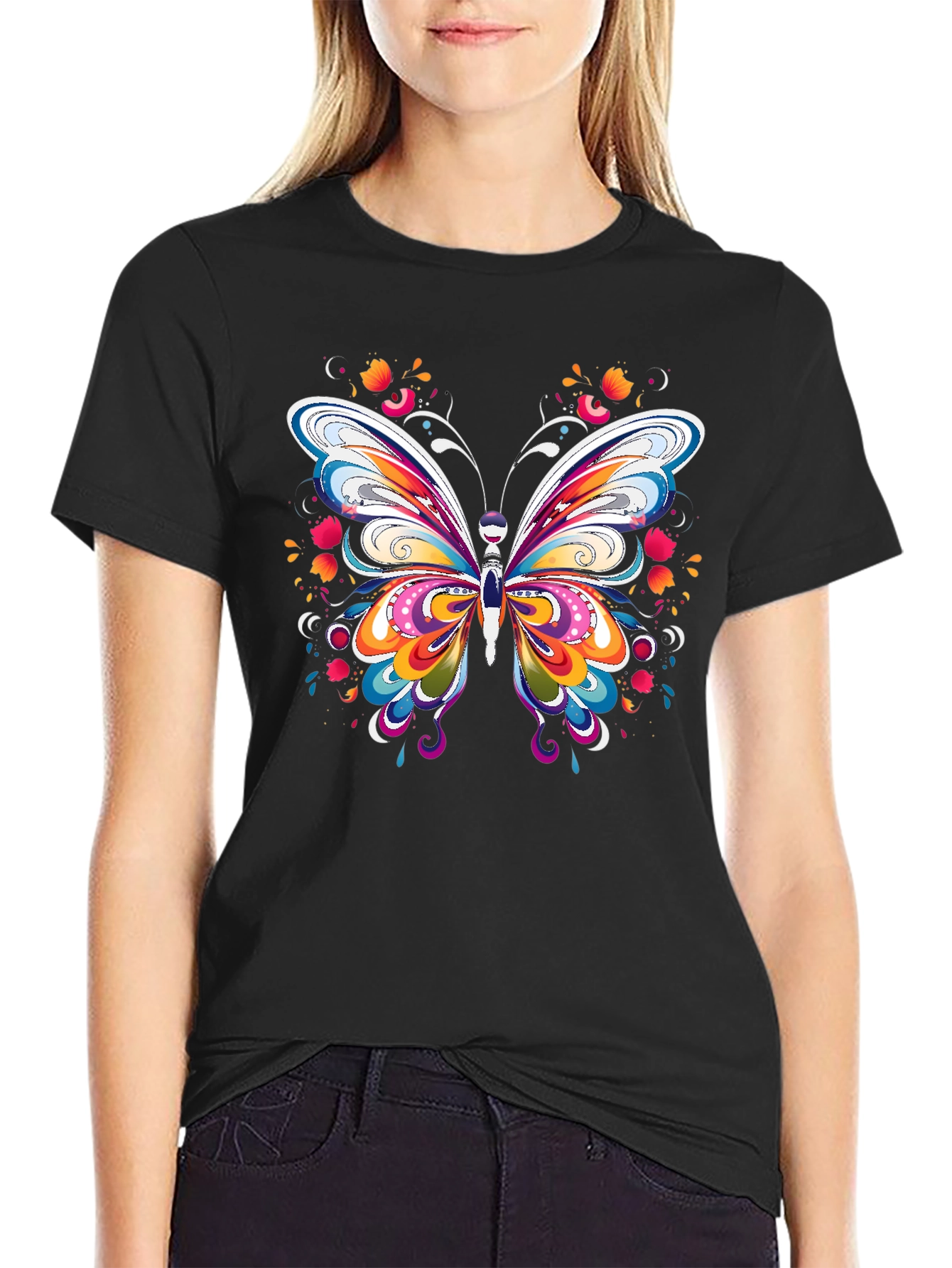 Butterfly Graphic Tee - Black