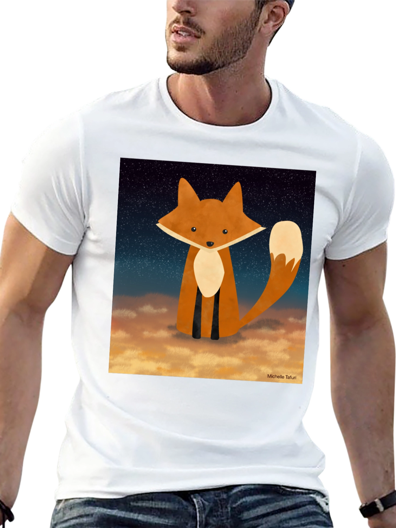 Fox Graphic Print Black T-Shirt