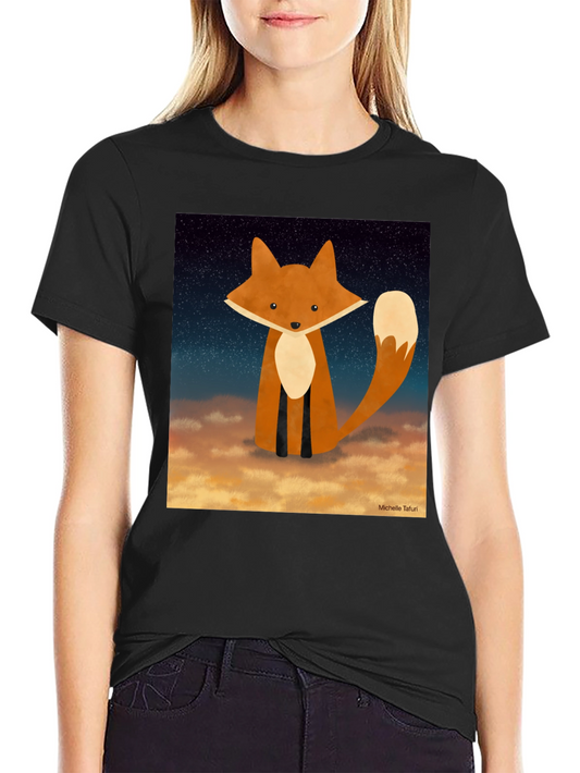 Fox Graphic Print Black T-Shirt