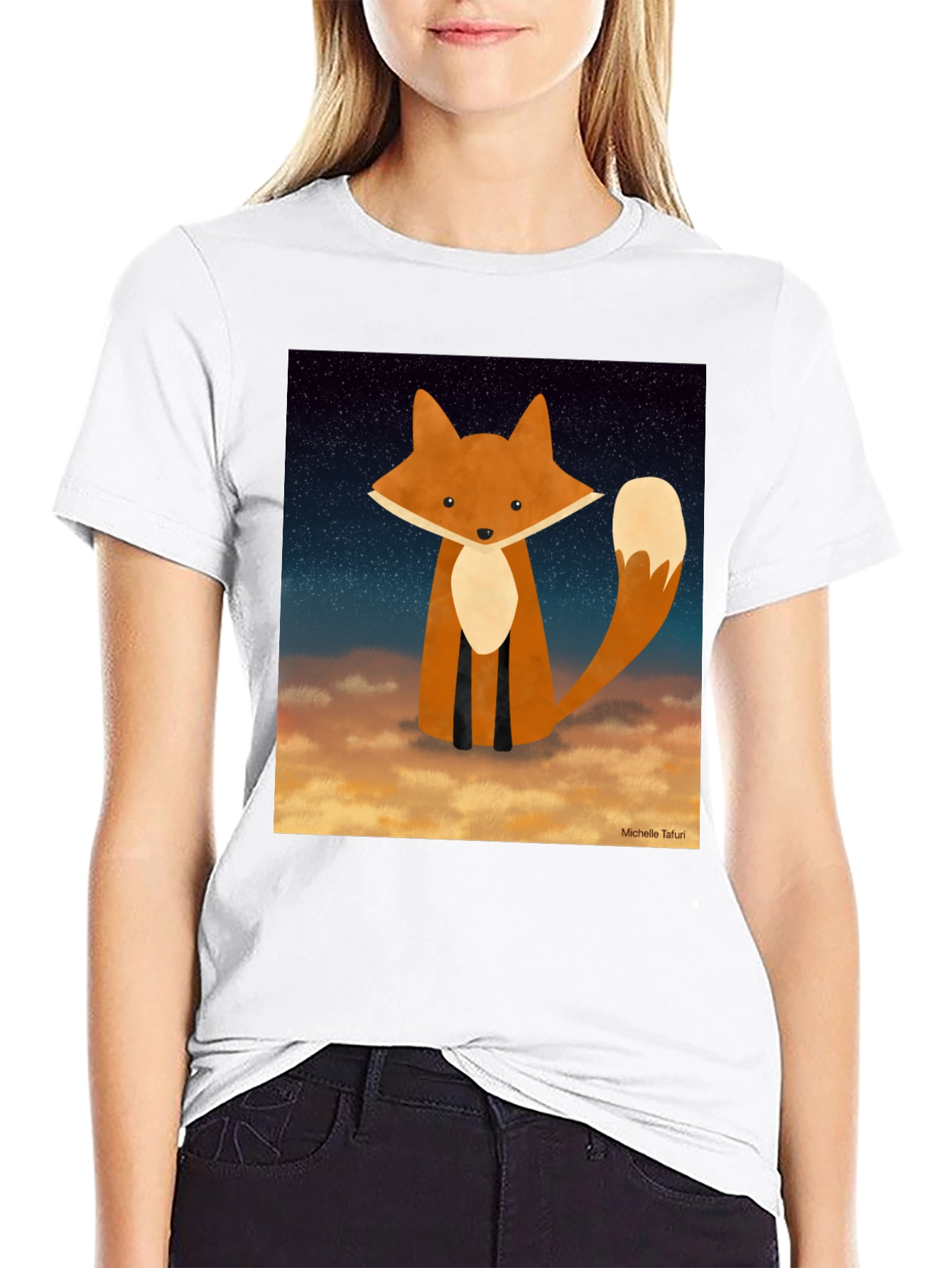 Fox Graphic Print Black T-Shirt