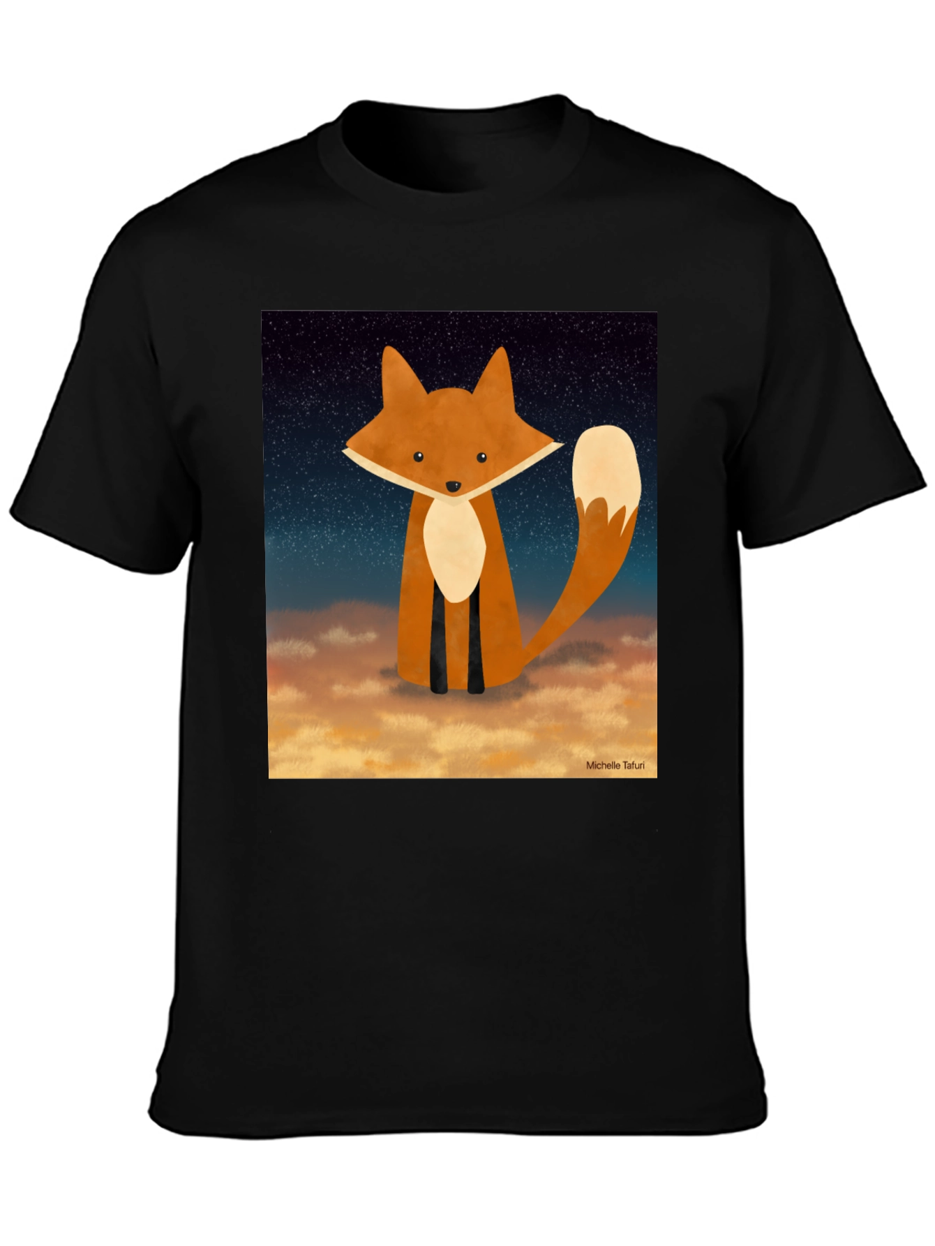 Fox Graphic Print Black T-Shirt