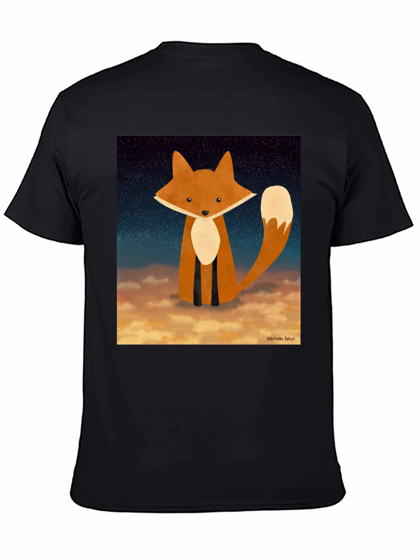 Fox Graphic Print Black T-Shirt