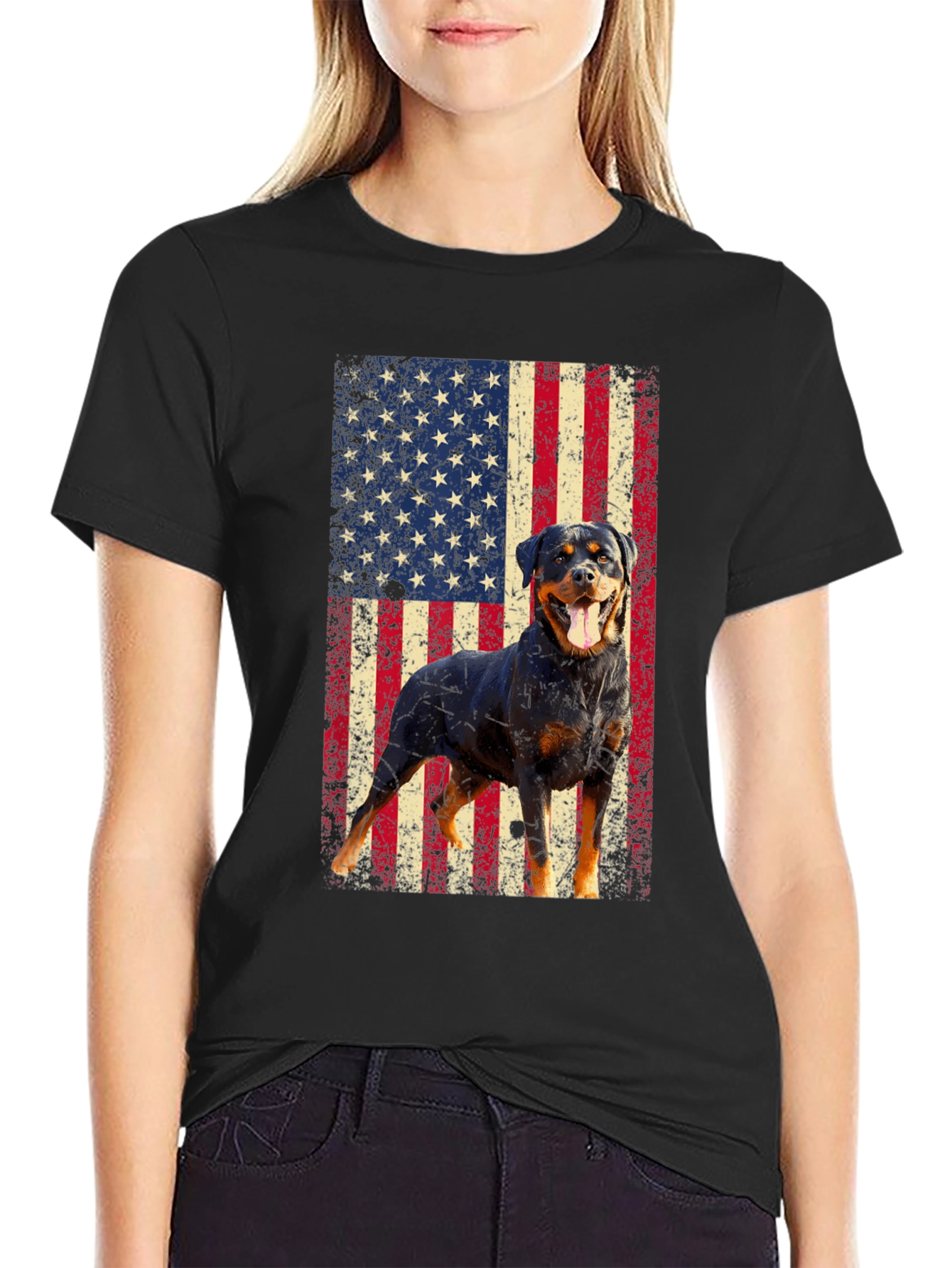 Rottweiler American Flag T-Shirt
