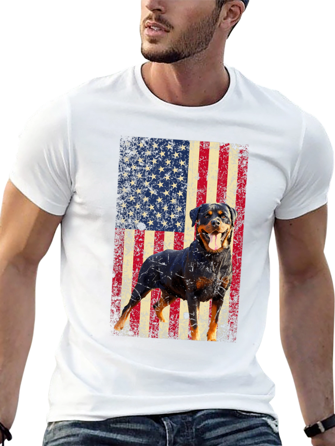 Rottweiler American Flag T-Shirt